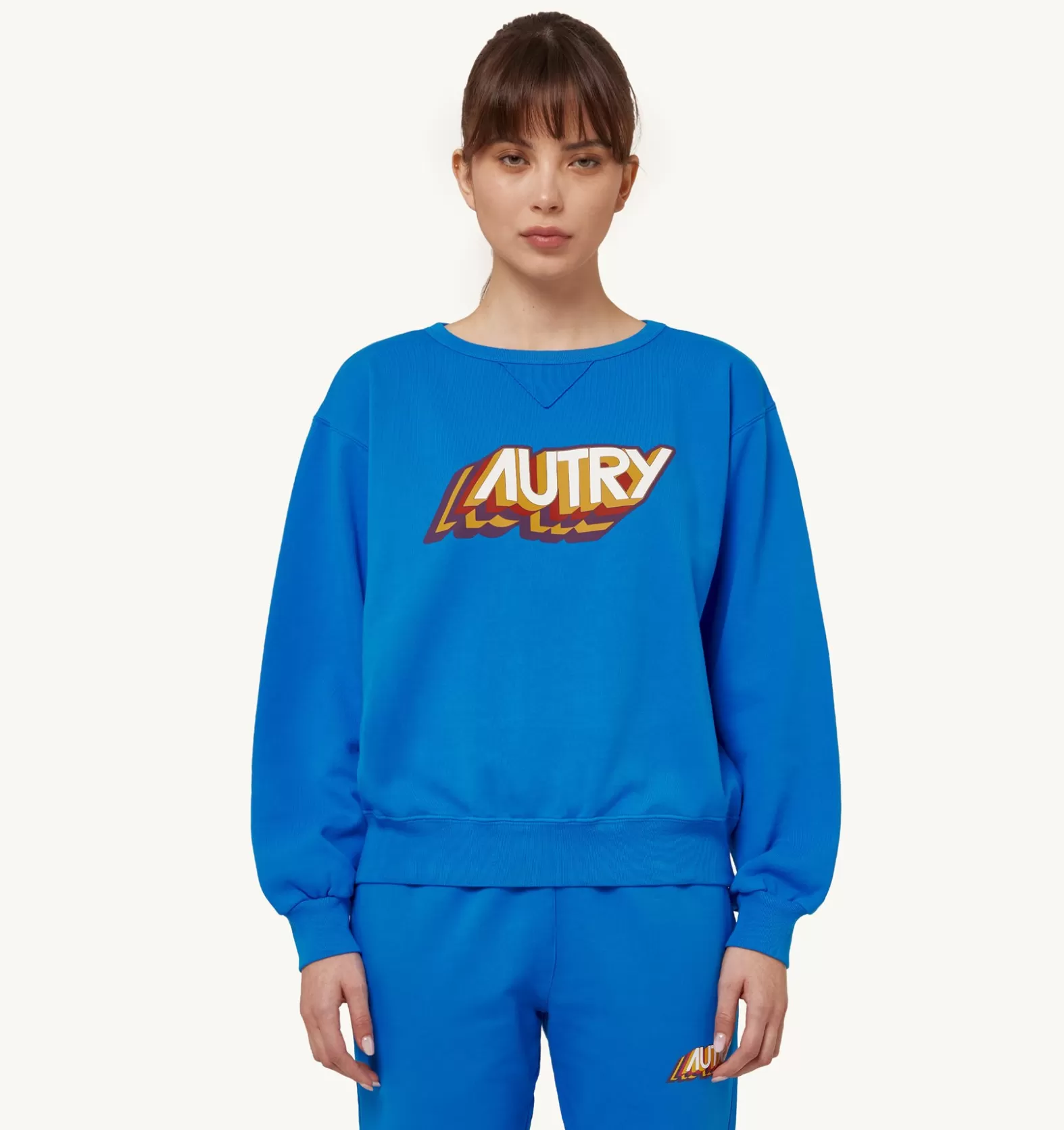 Top^AUTRY Aerobic Logo Crew Neck Sweatshirt Color Bluette