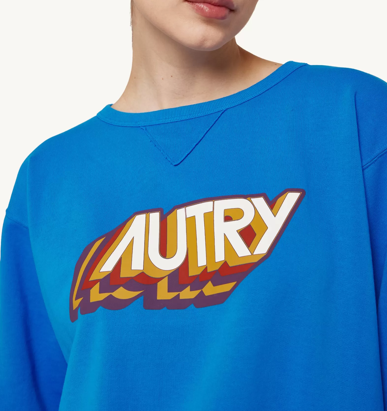Top^AUTRY Aerobic Logo Crew Neck Sweatshirt Color Bluette
