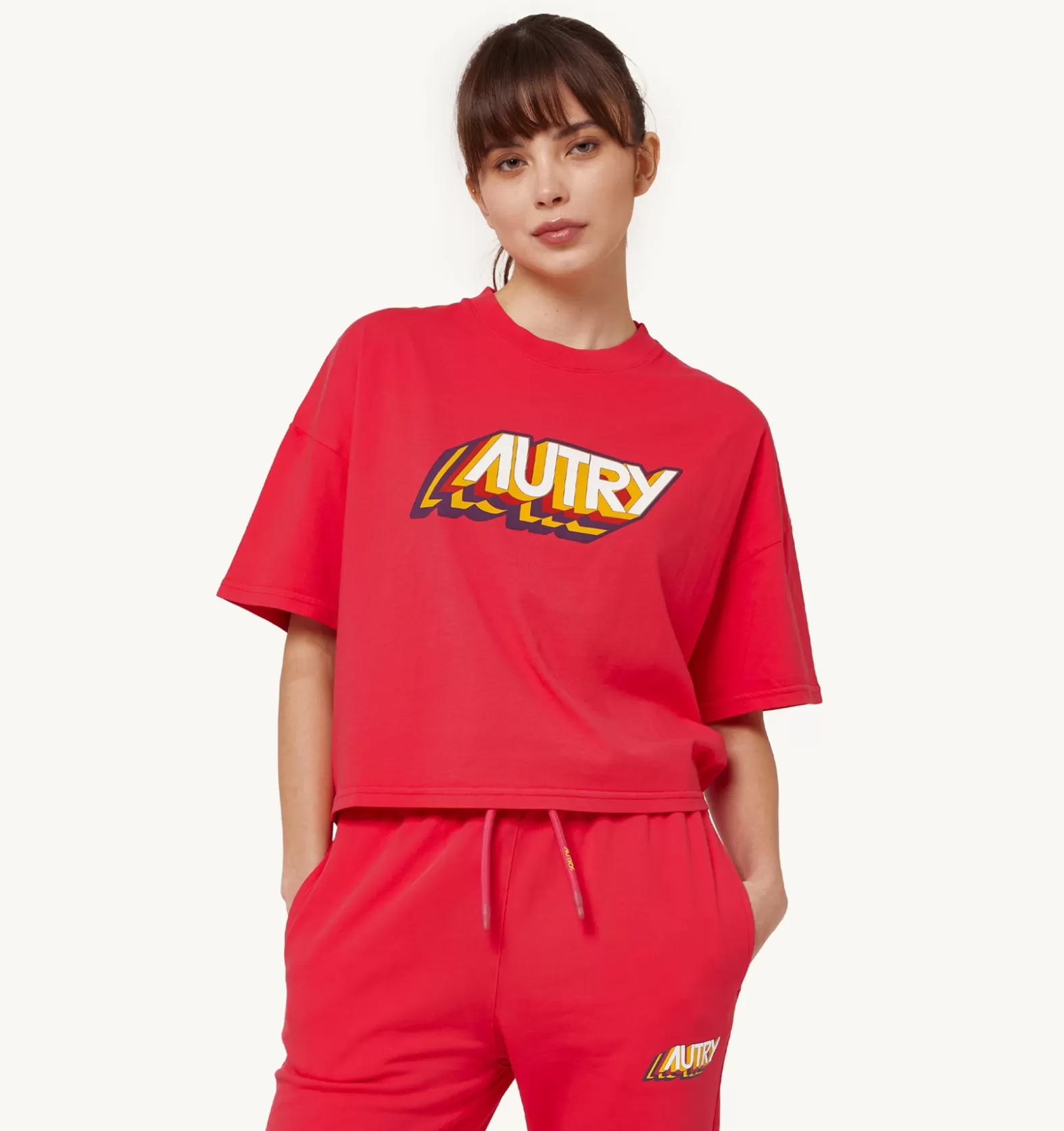Top^AUTRY Aerobic Logo T-Shirt Color Red