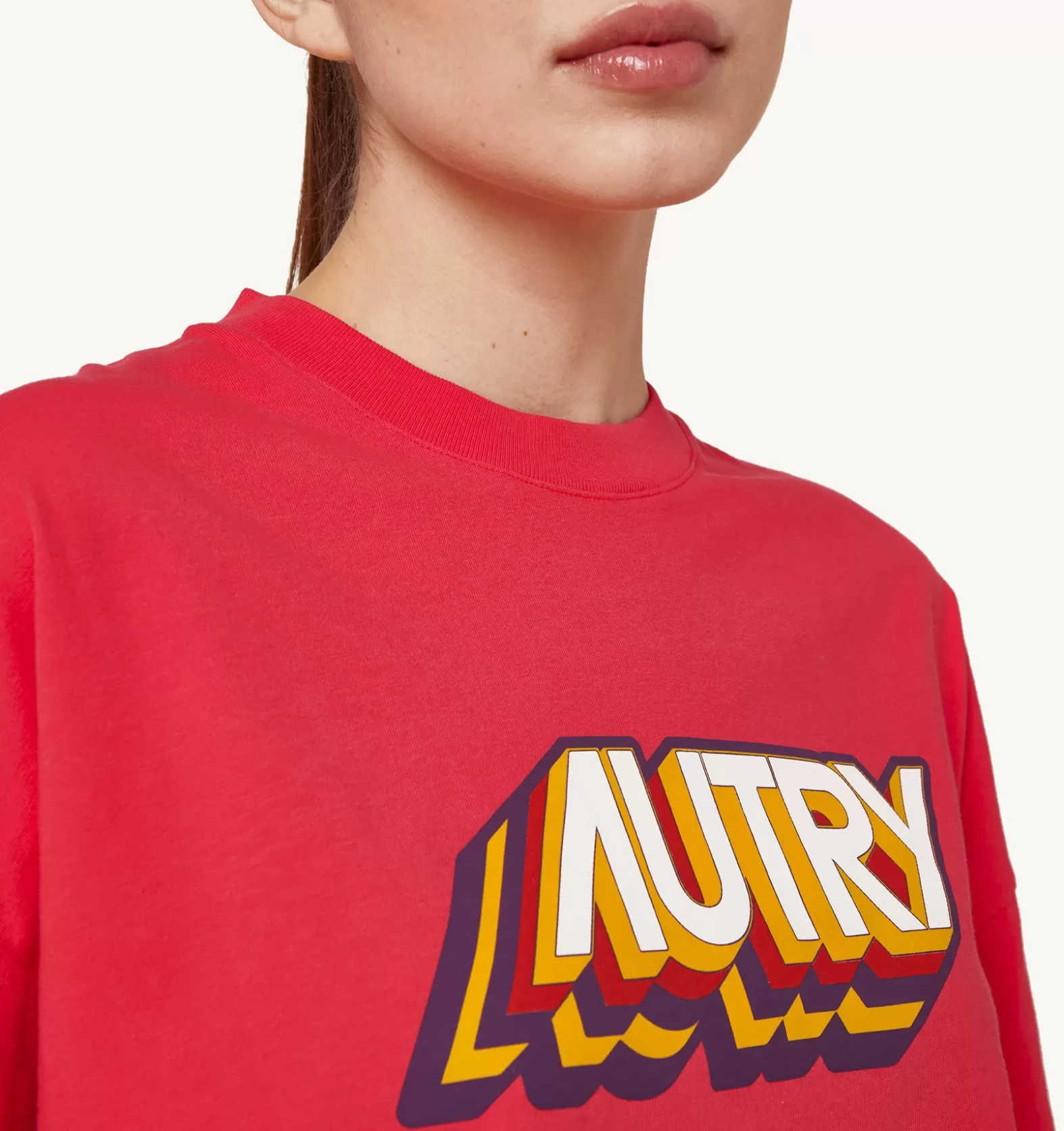 Top^AUTRY Aerobic Logo T-Shirt Color Red