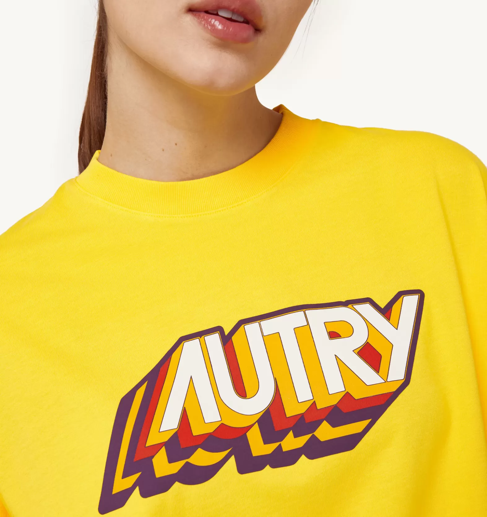 Top^AUTRY Aerobic Logo T-Shirt Color Yellow
