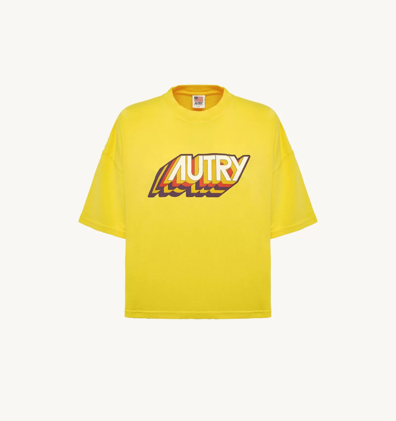 Top^AUTRY Aerobic Logo T-Shirt Color Yellow