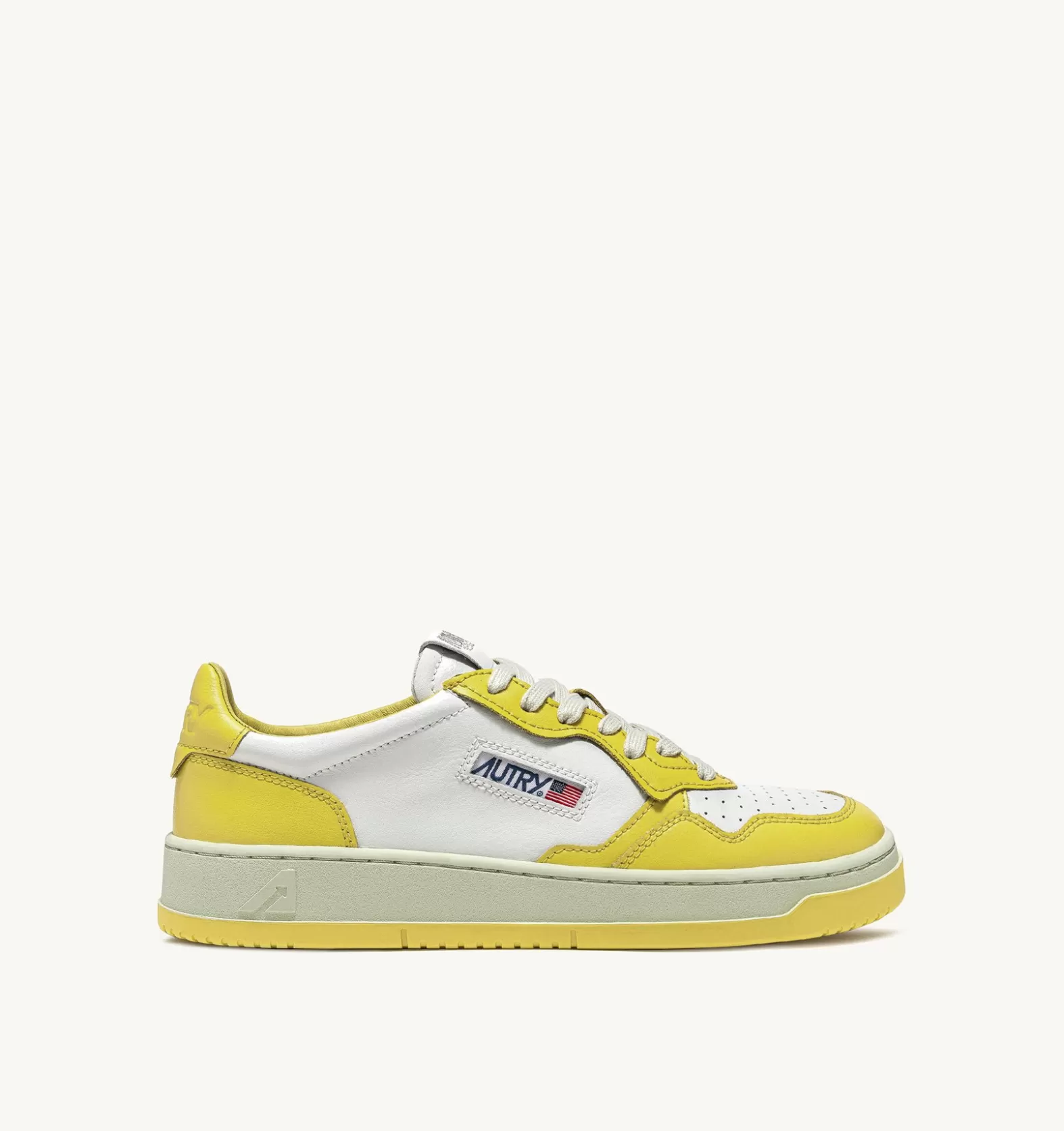 Medalist^AUTRY Bicolor Medalist Low In White And Yellow Leather
