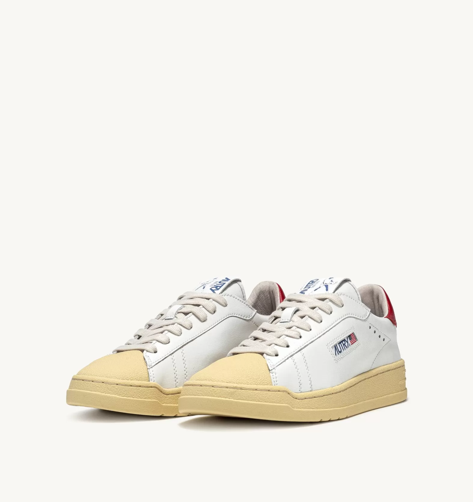 Bob Lutz^AUTRY Bob Lutz Low Sneakers In White And Red Leather