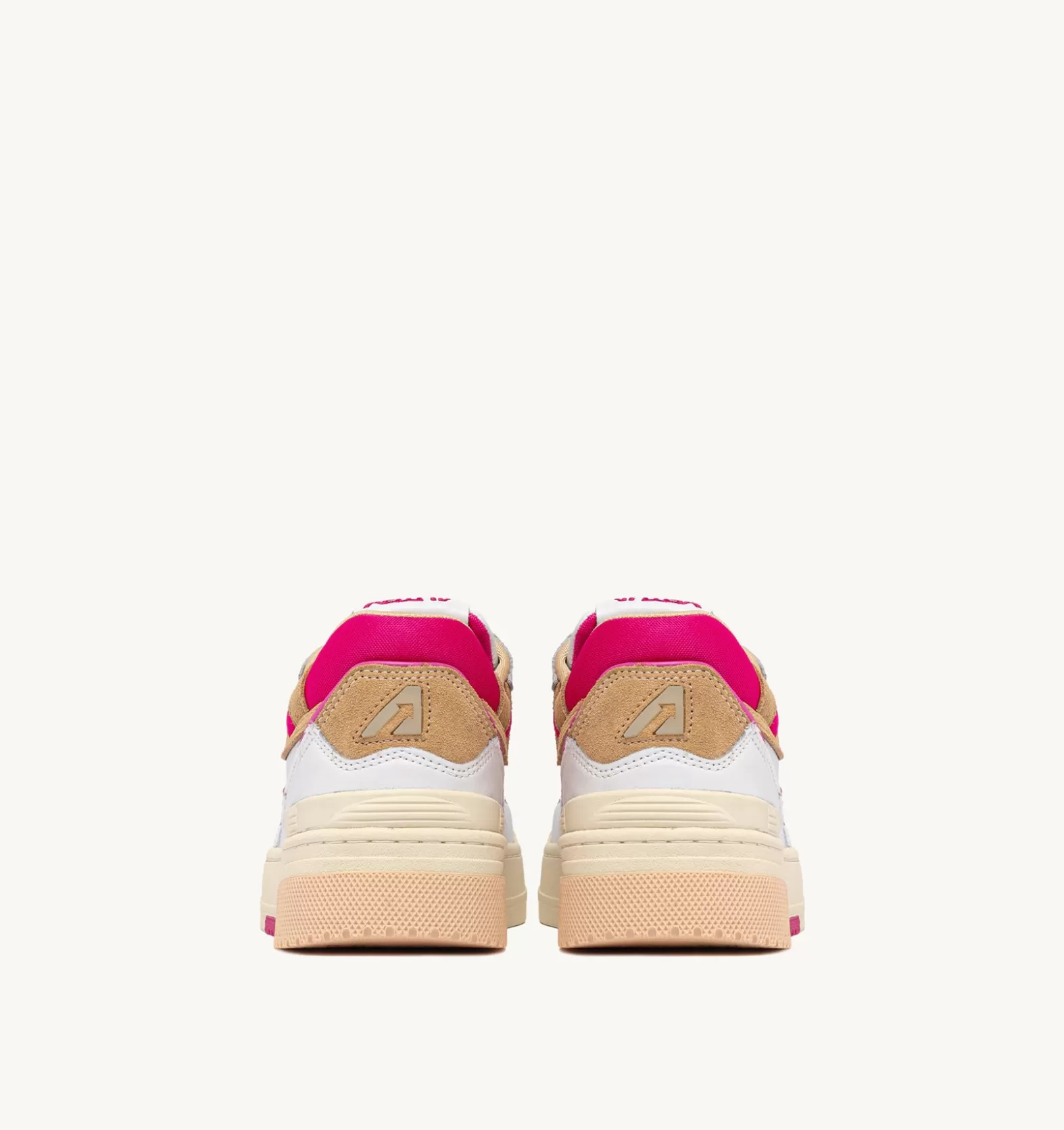 Clc^AUTRY Clc In Leather And Suede Color White Beige And Fuchsia