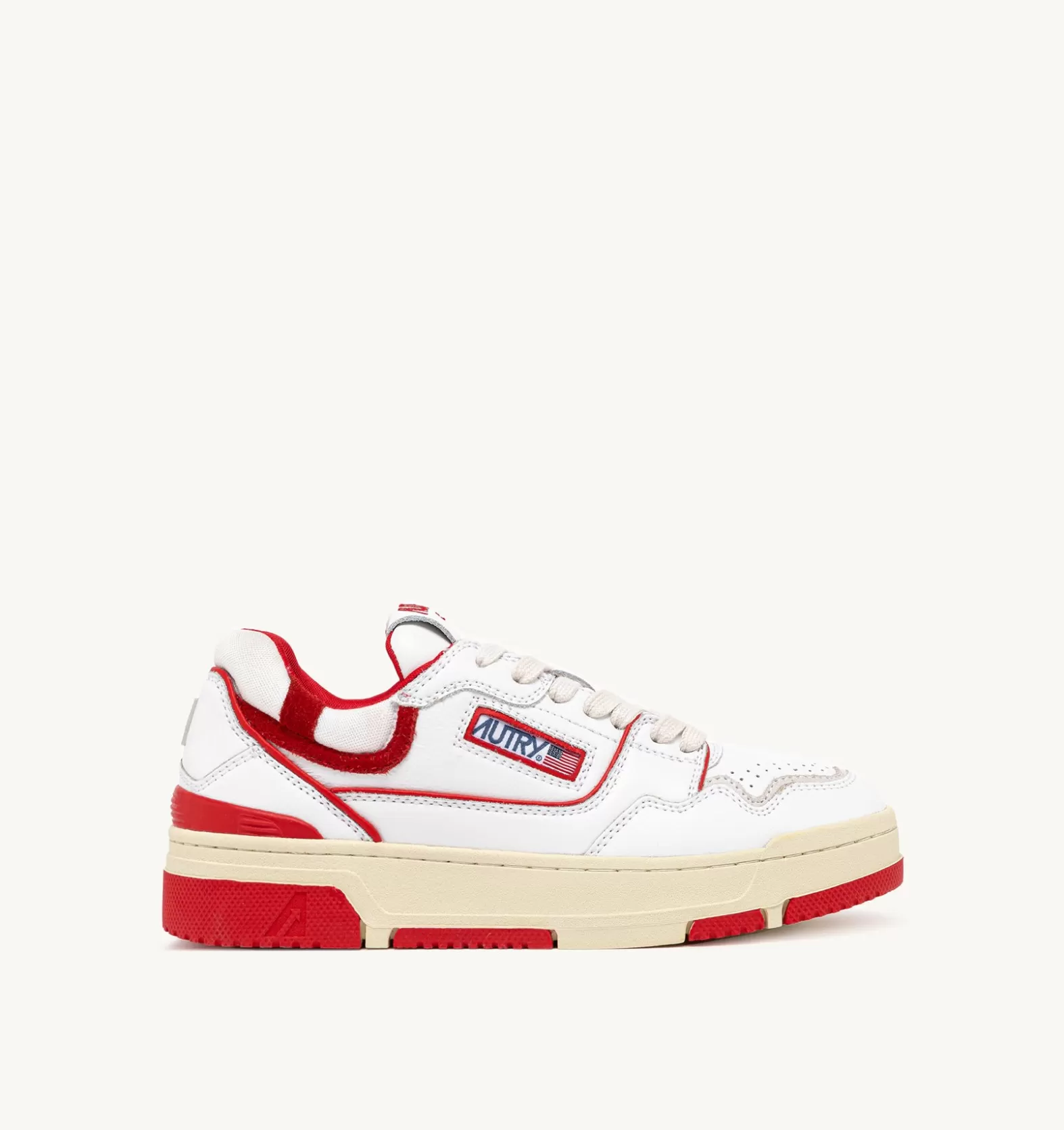 Clc^AUTRY Clc Sneakers In Leather Color White And Red