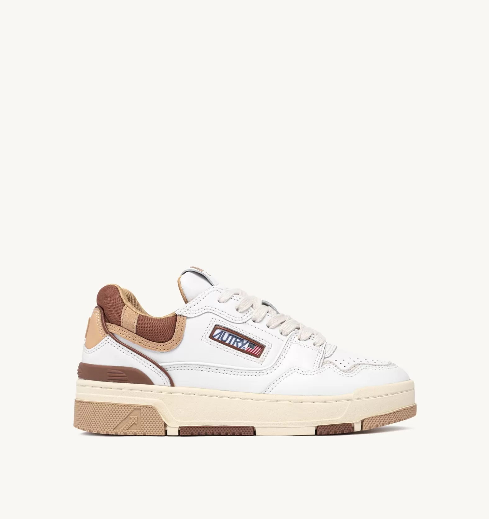 Clc^AUTRY Clc Sneakers In Leather Color White Beige And Brown