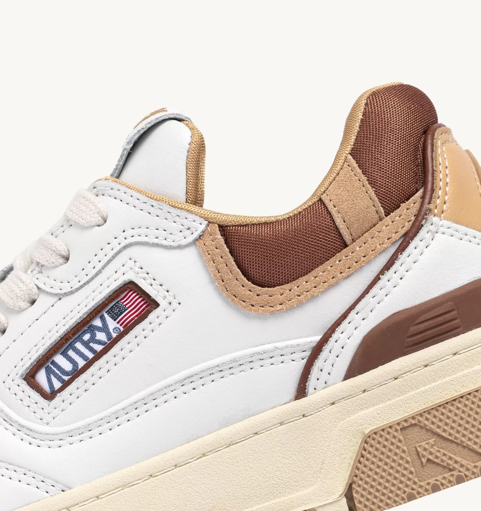 Clc^AUTRY Clc Sneakers In Leather Color White Beige And Brown