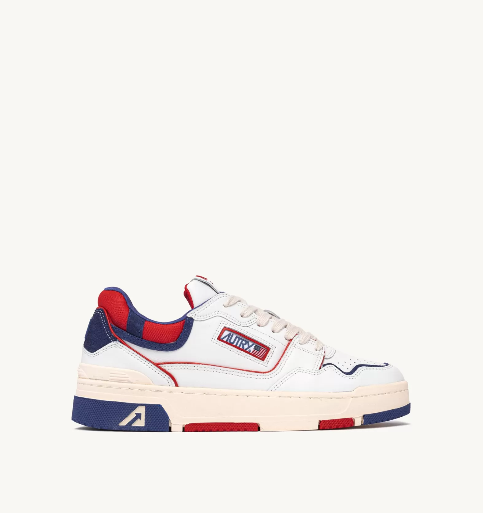 Clc^AUTRY Clc Sneakers In Leather Color White Red And Blue