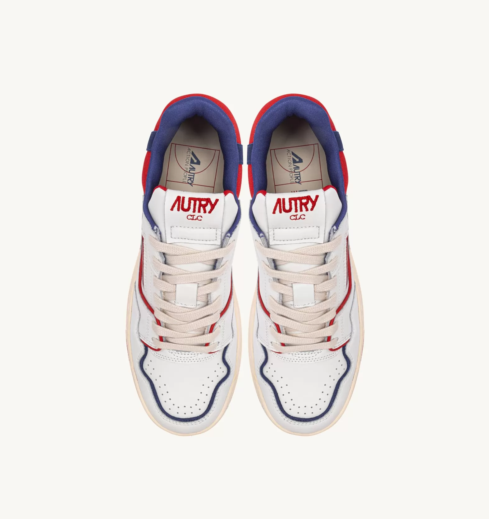 Clc^AUTRY Clc Sneakers In Leather Color White Red And Blue