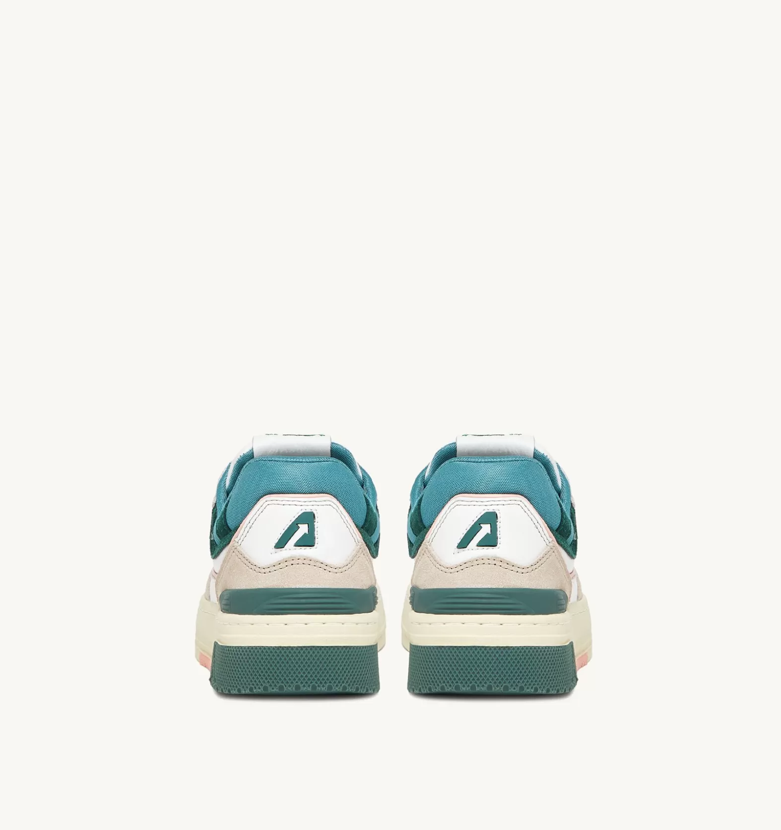 Clc^AUTRY Clc Sneakers In White And Green Leather And Beige Suede