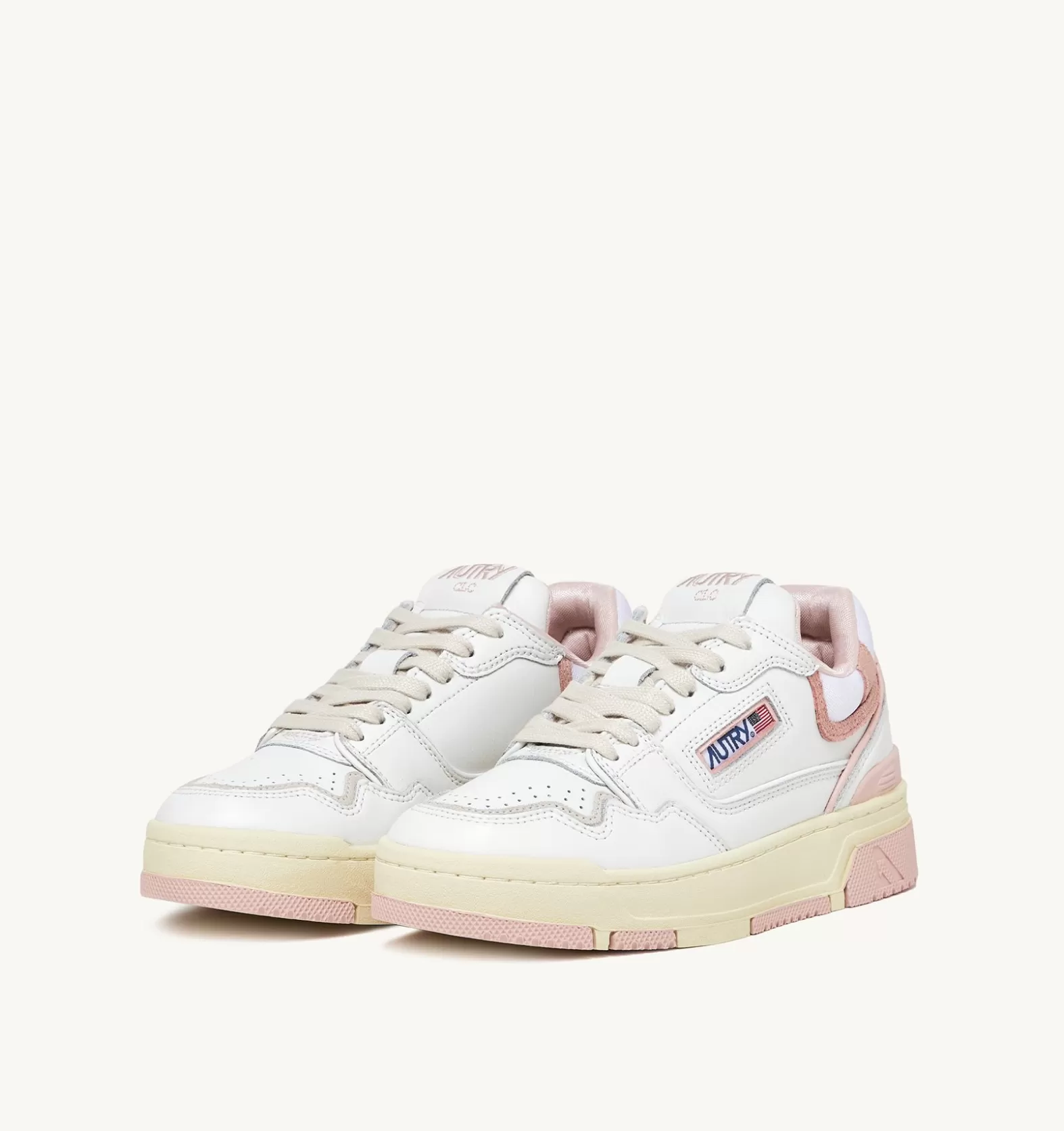 Clc^AUTRY Clc Sneakers In White And Pink Leather