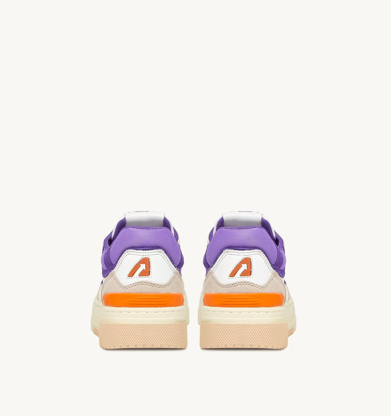 Clc^AUTRY Clc Sneakers In White And Violet Leather And Beige Suede