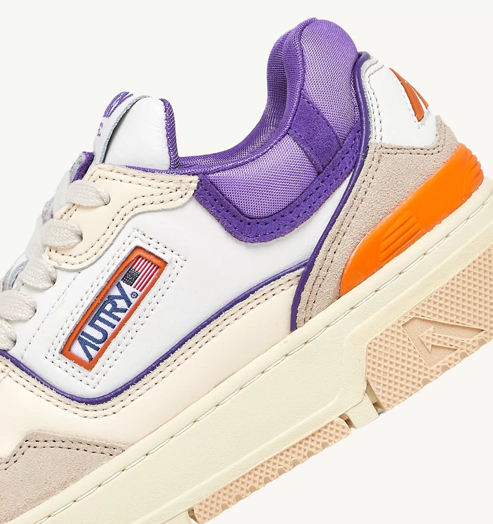 Clc^AUTRY Clc Sneakers In White And Violet Leather And Beige Suede