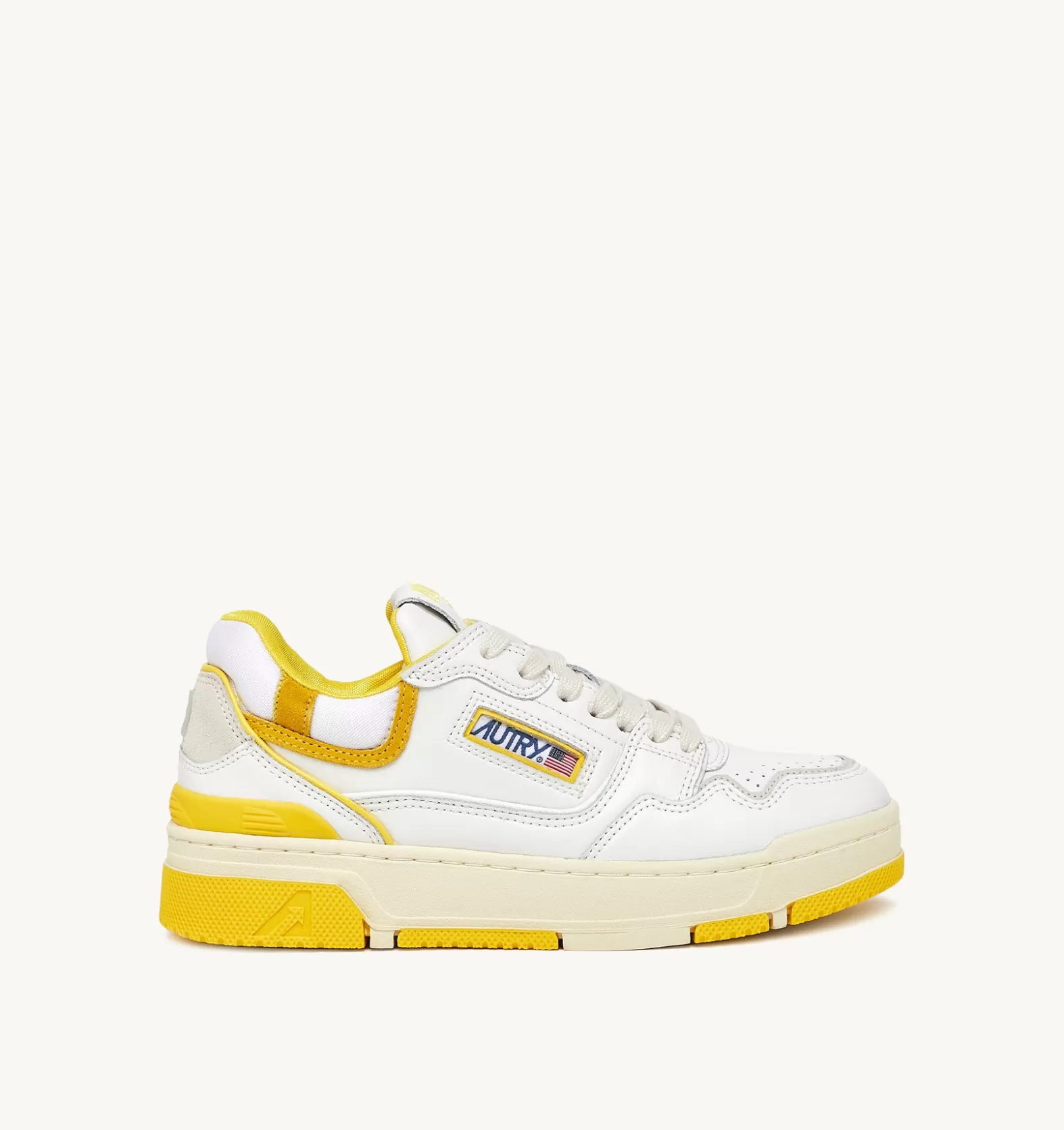 Clc^AUTRY Clc Sneakers In White And Yellow Leather