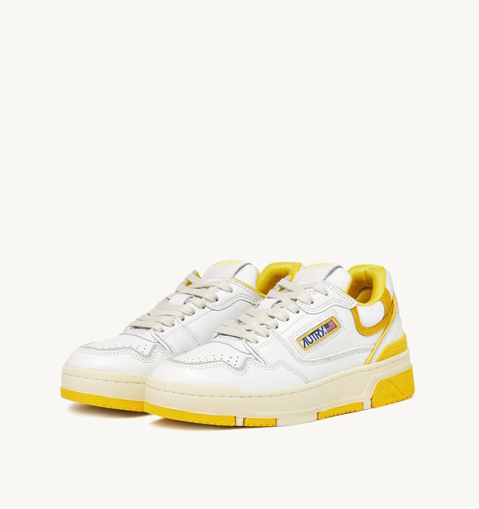 Clc^AUTRY Clc Sneakers In White And Yellow Leather