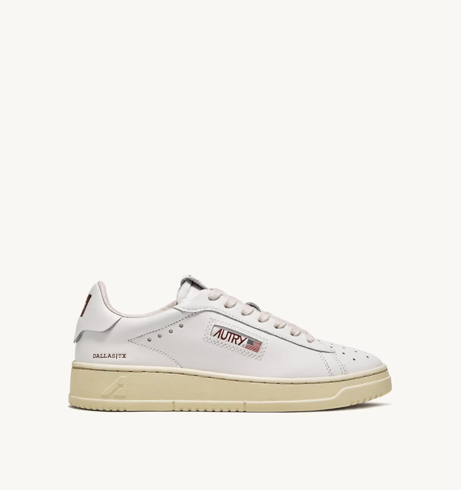 Dallas^AUTRY Dallas Low Sneaker In Leather And Foil Print Color White And Red