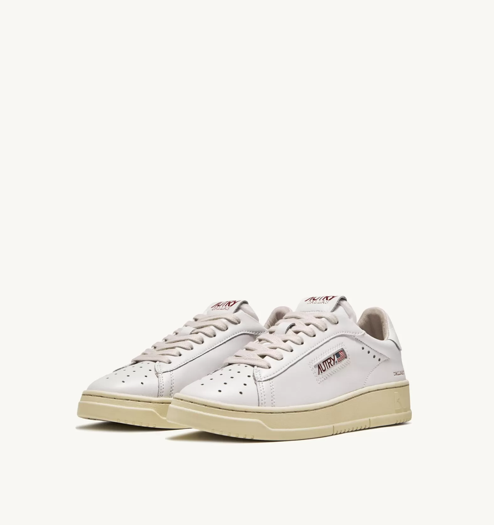 Dallas^AUTRY Dallas Low Sneaker In Leather And Foil Print Color White And Red