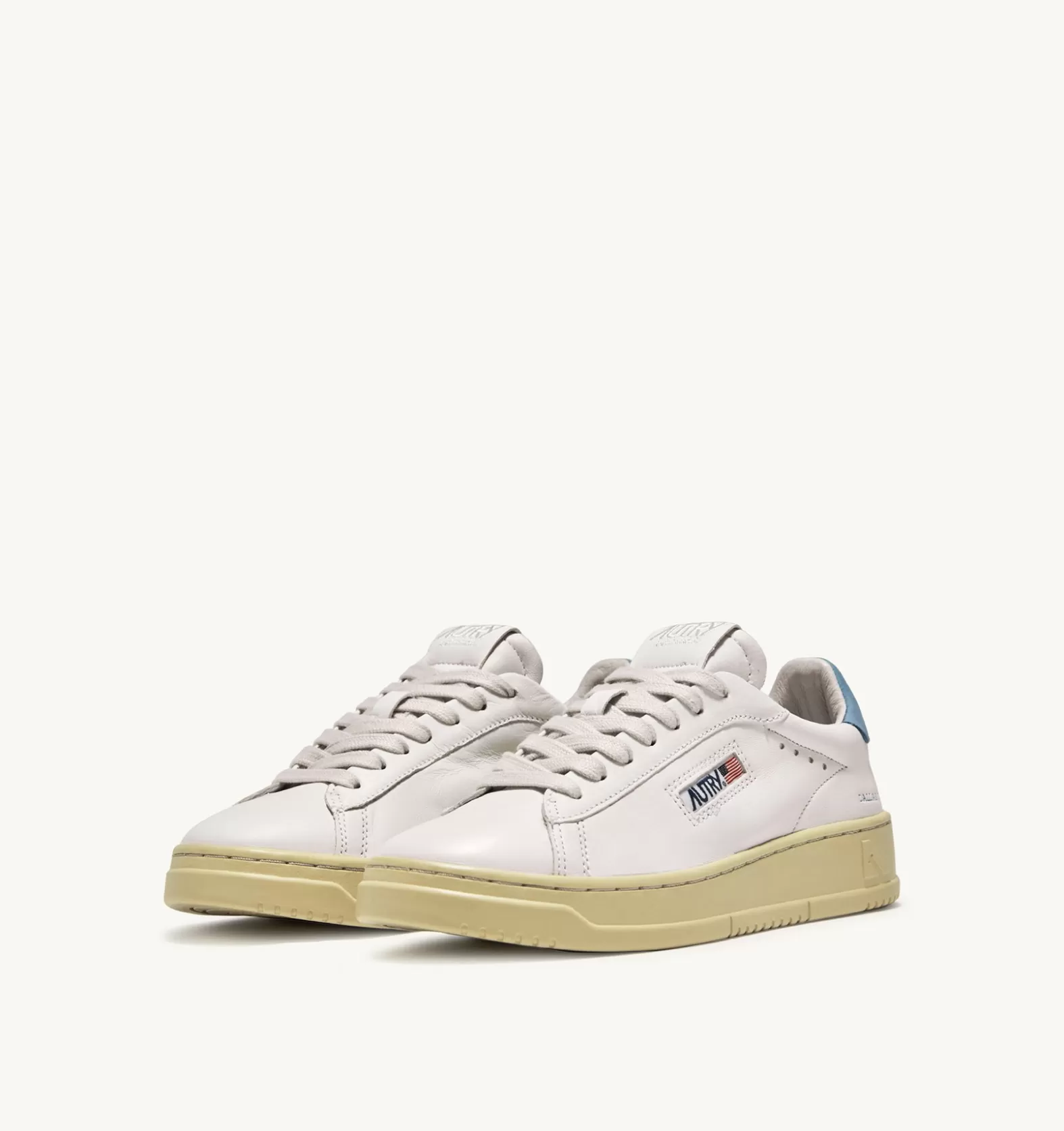 Dallas^AUTRY Dallas Low Sneakers In Goatskin And Nubuck Leather Color Blue