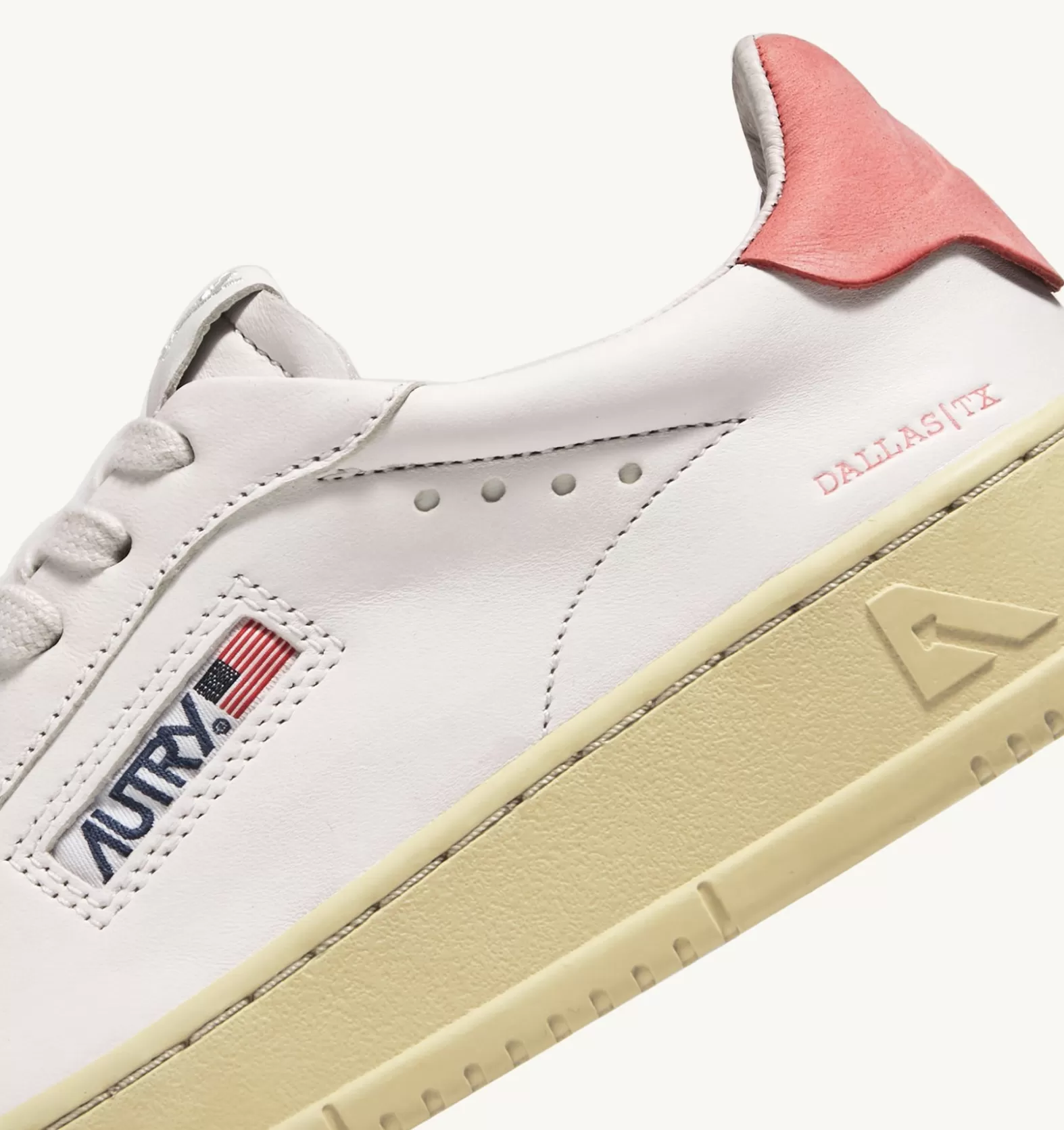 Dallas^AUTRY Dallas Low Sneakers In Goatskin And Nubuck Leather Color White And Pink