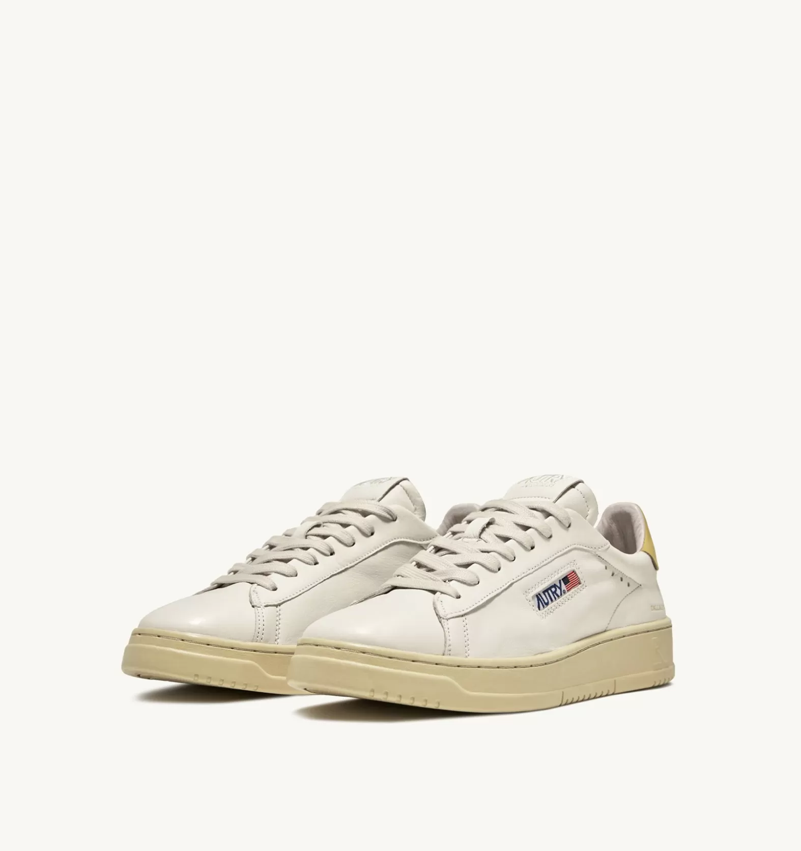 Dallas^AUTRY Dallas Low Sneakers In Goatskin And Nubuck Leather Color Yellow