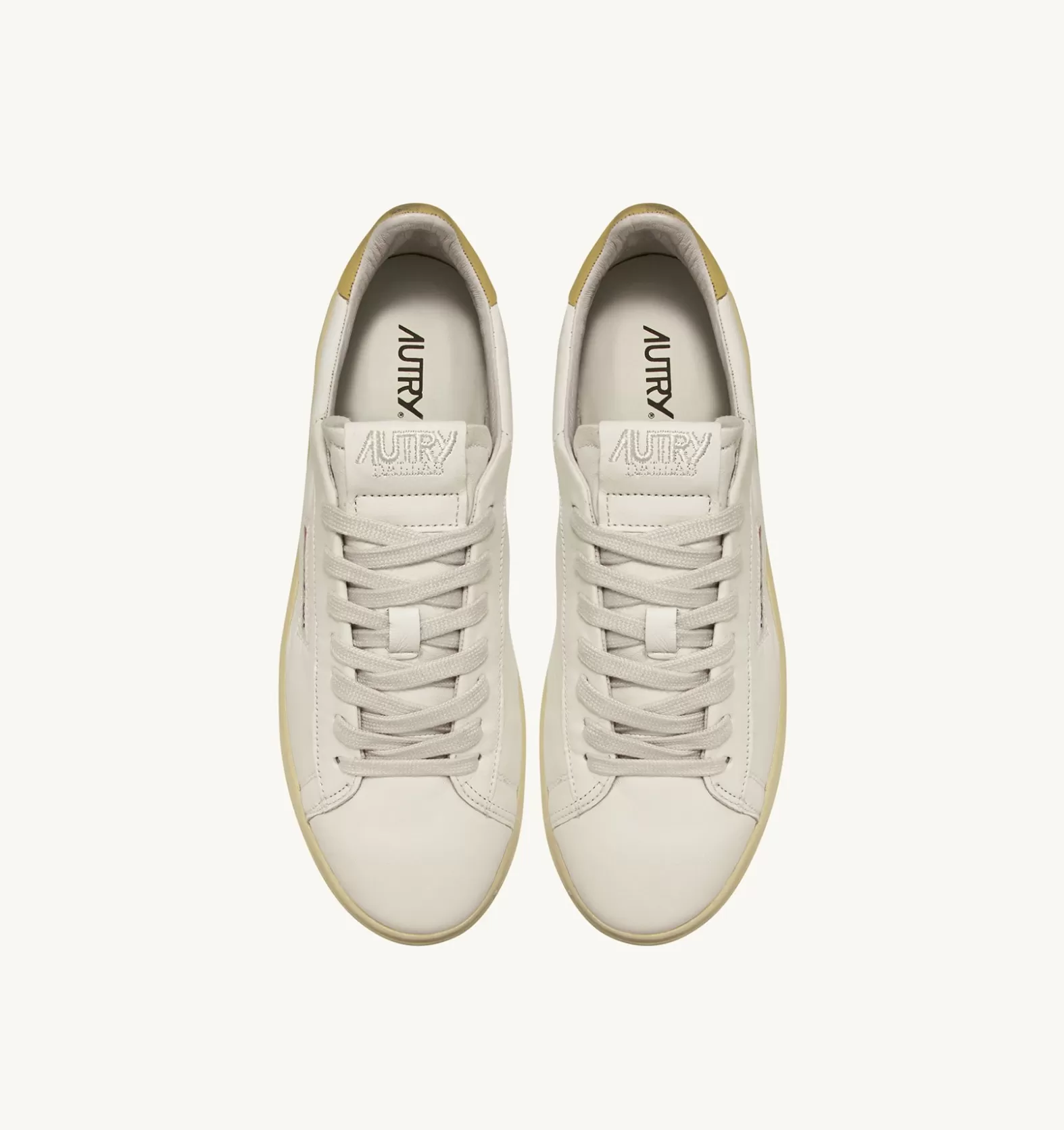 Dallas^AUTRY Dallas Low Sneakers In Goatskin And Nubuck Leather Color Yellow
