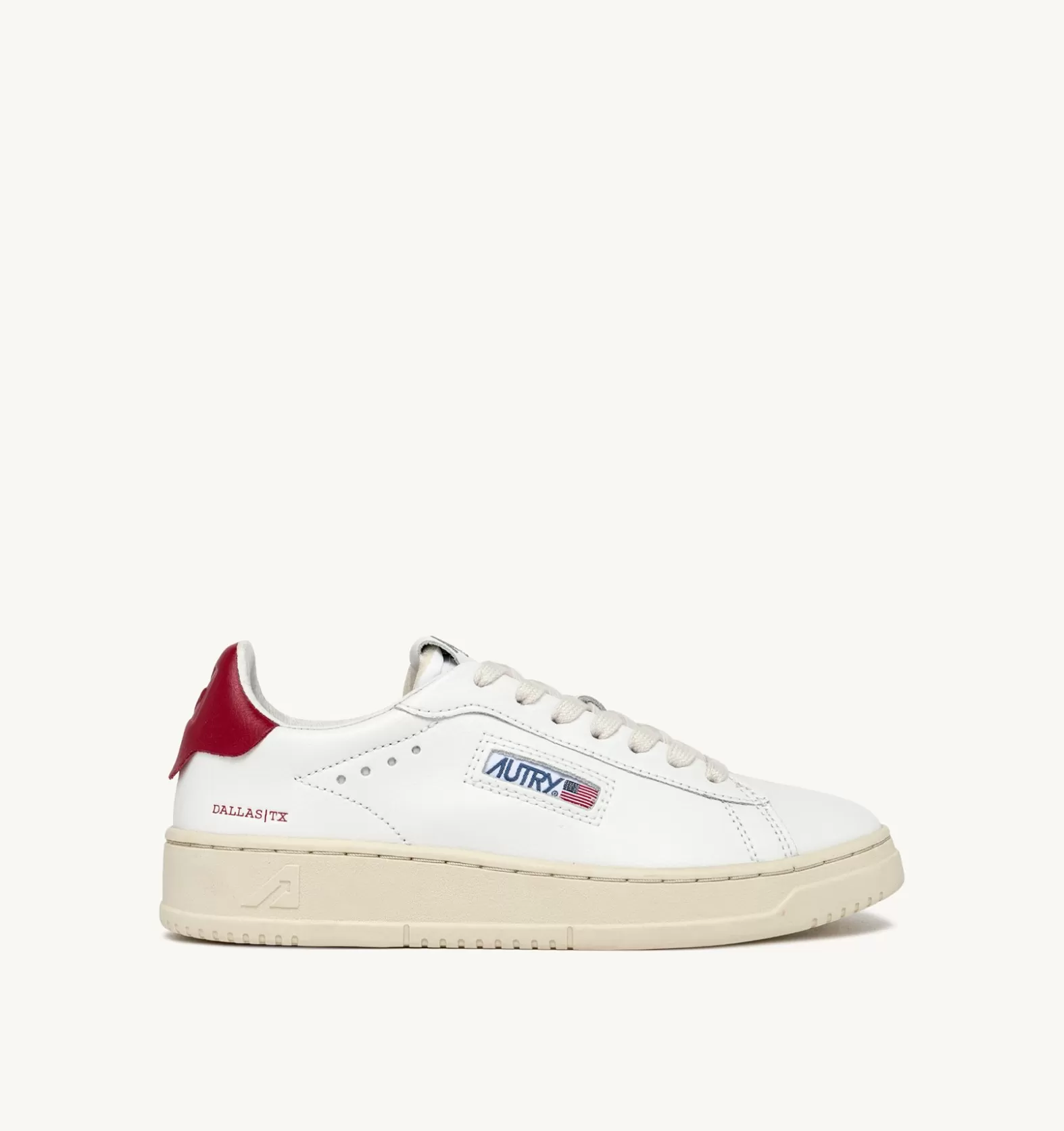 Dallas^AUTRY Dallas Low Sneakers In Leather Color White And Red