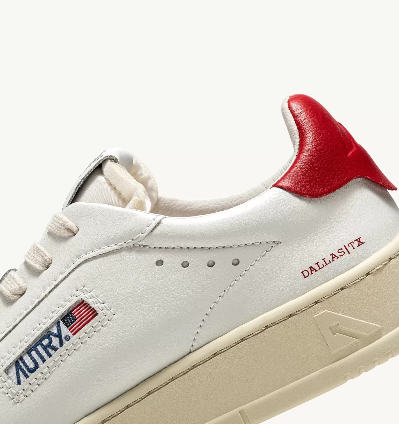 Dallas^AUTRY Dallas Low Sneakers In Leather Color White And Red