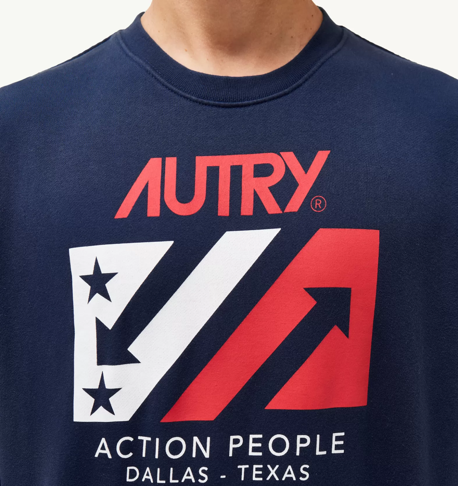 Top^AUTRY Iconic Crew Neck Sweatshirt Color Blue