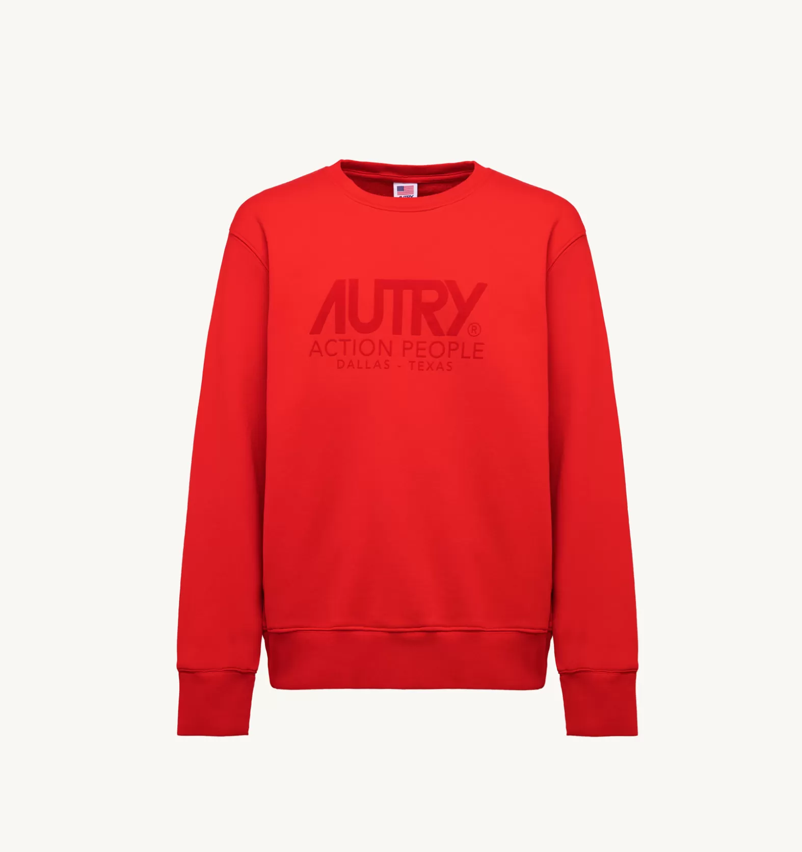 Top^AUTRY Iconic Flock Crew Neck Sweatshirt Color Red