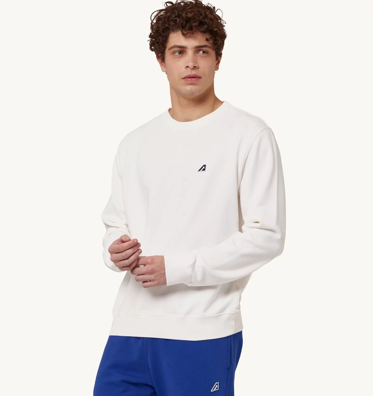 Top^AUTRY Iconic Logo Crew Neck Sweatshirt Color White