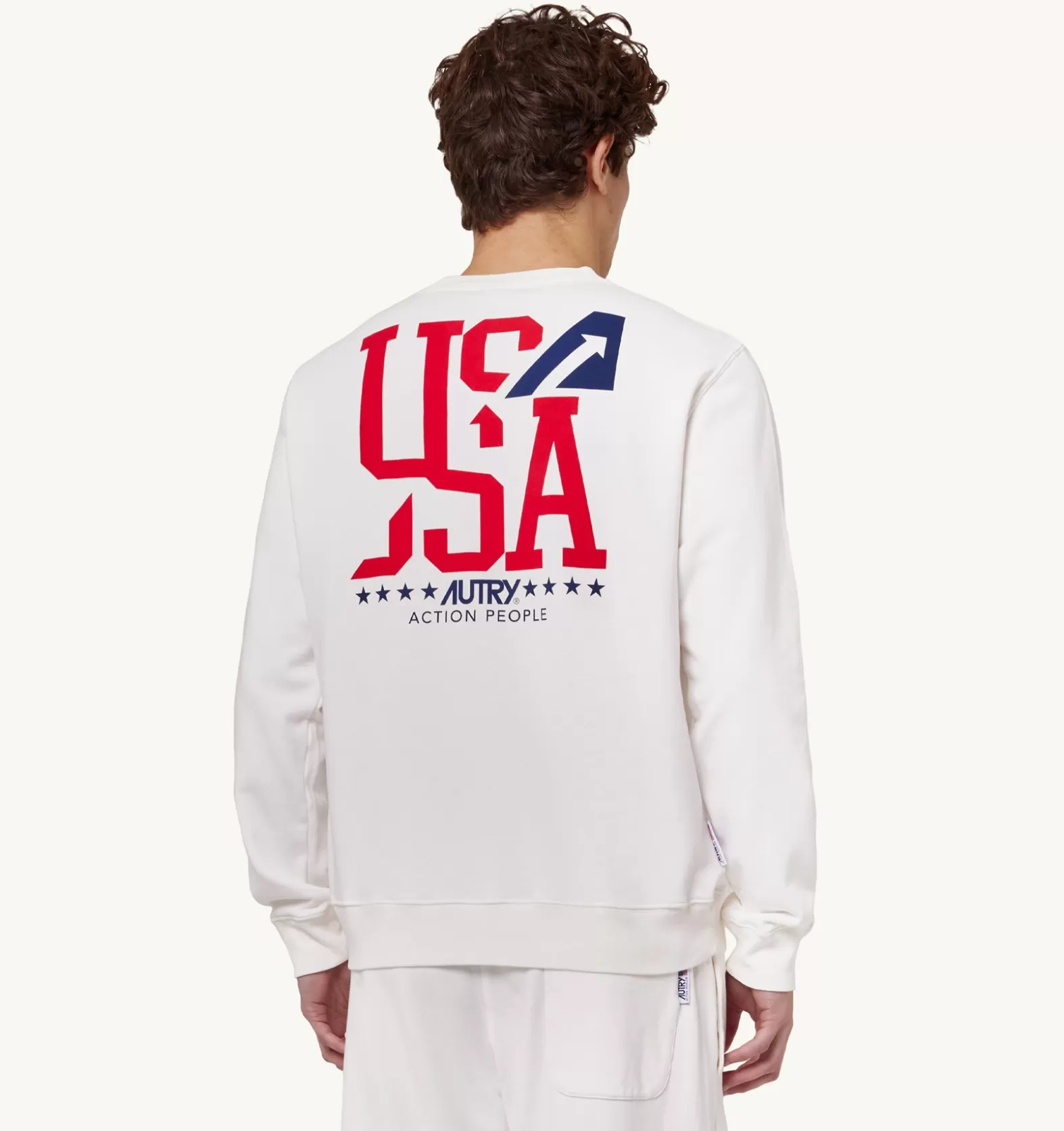Top^AUTRY Iconic Logo Crew Neck Sweatshirt Color White