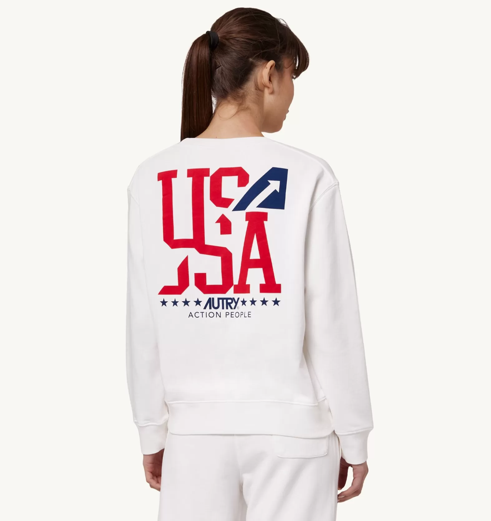 Top^AUTRY Iconic Logo Crew Neck Sweatshirt Color White