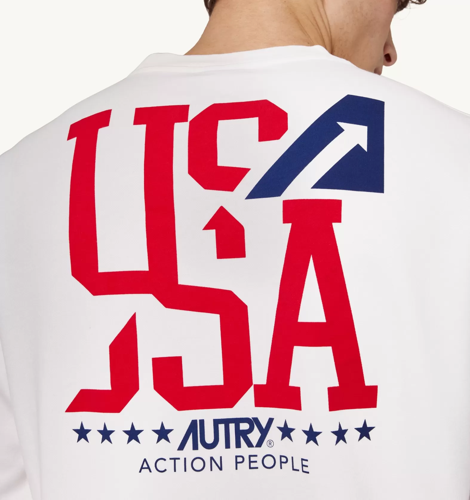 Top^AUTRY Iconic Logo Crew Neck Sweatshirt Color White