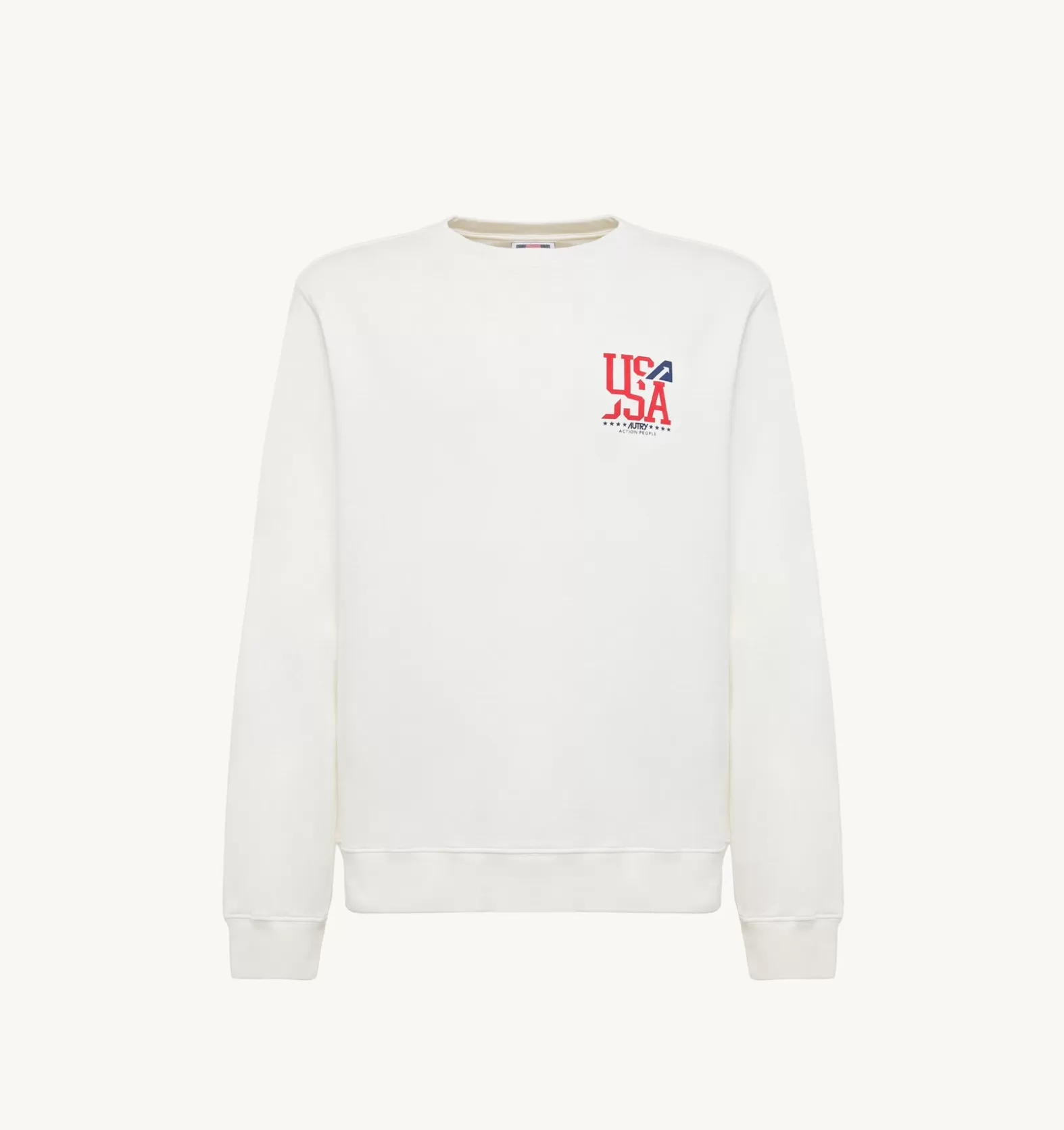 Top^AUTRY Iconic Logo Crew Neck Sweatshirt Color White