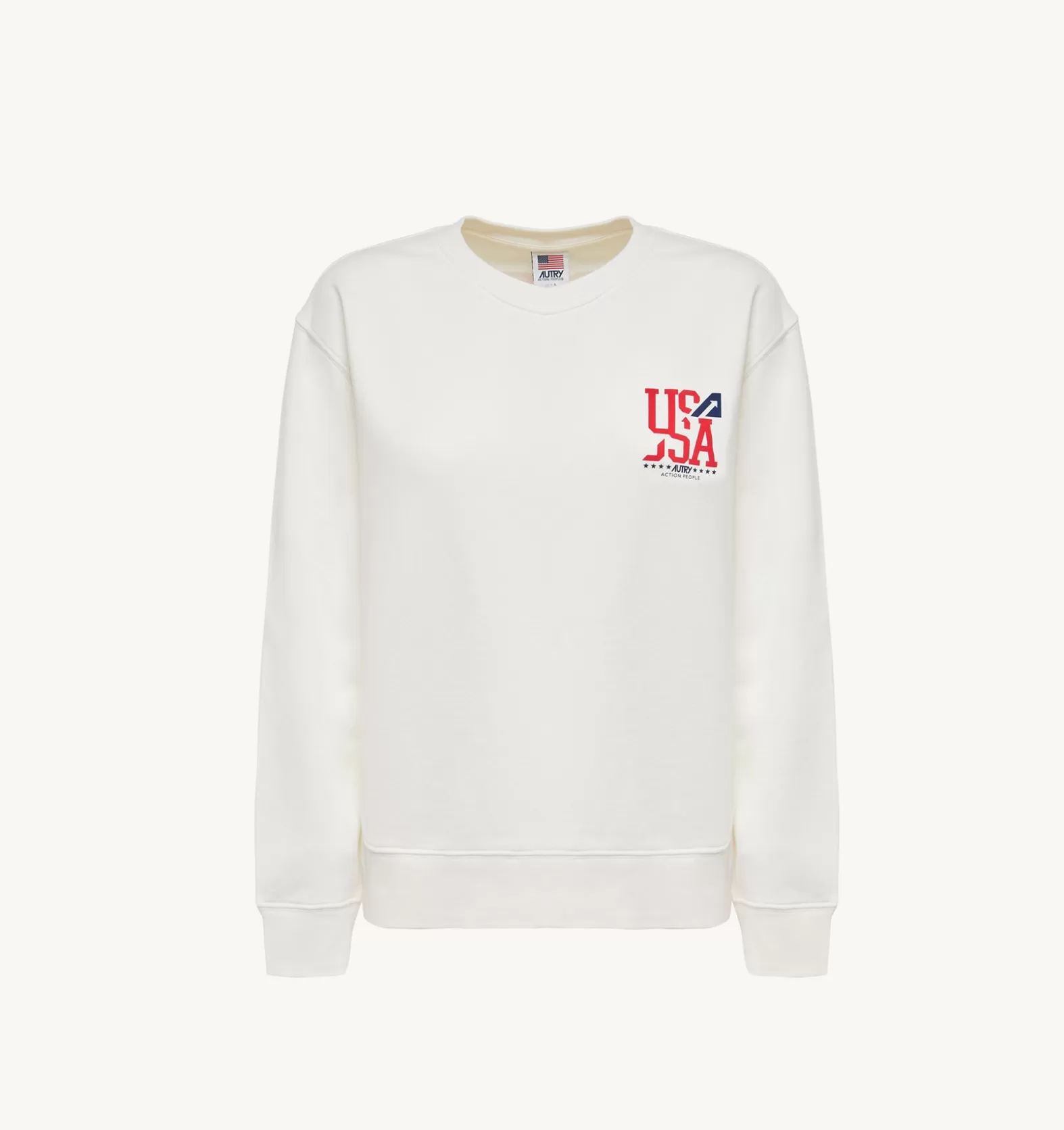 Top^AUTRY Iconic Logo Crew Neck Sweatshirt Color White