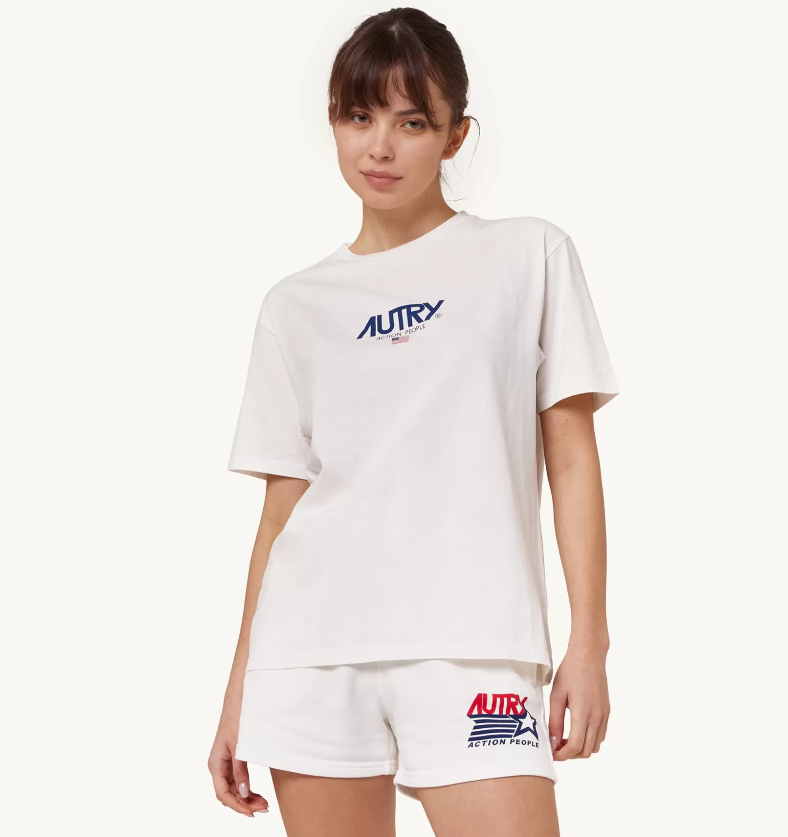 Top^AUTRY Iconic Logo Crew Neck T-Shirt Color White