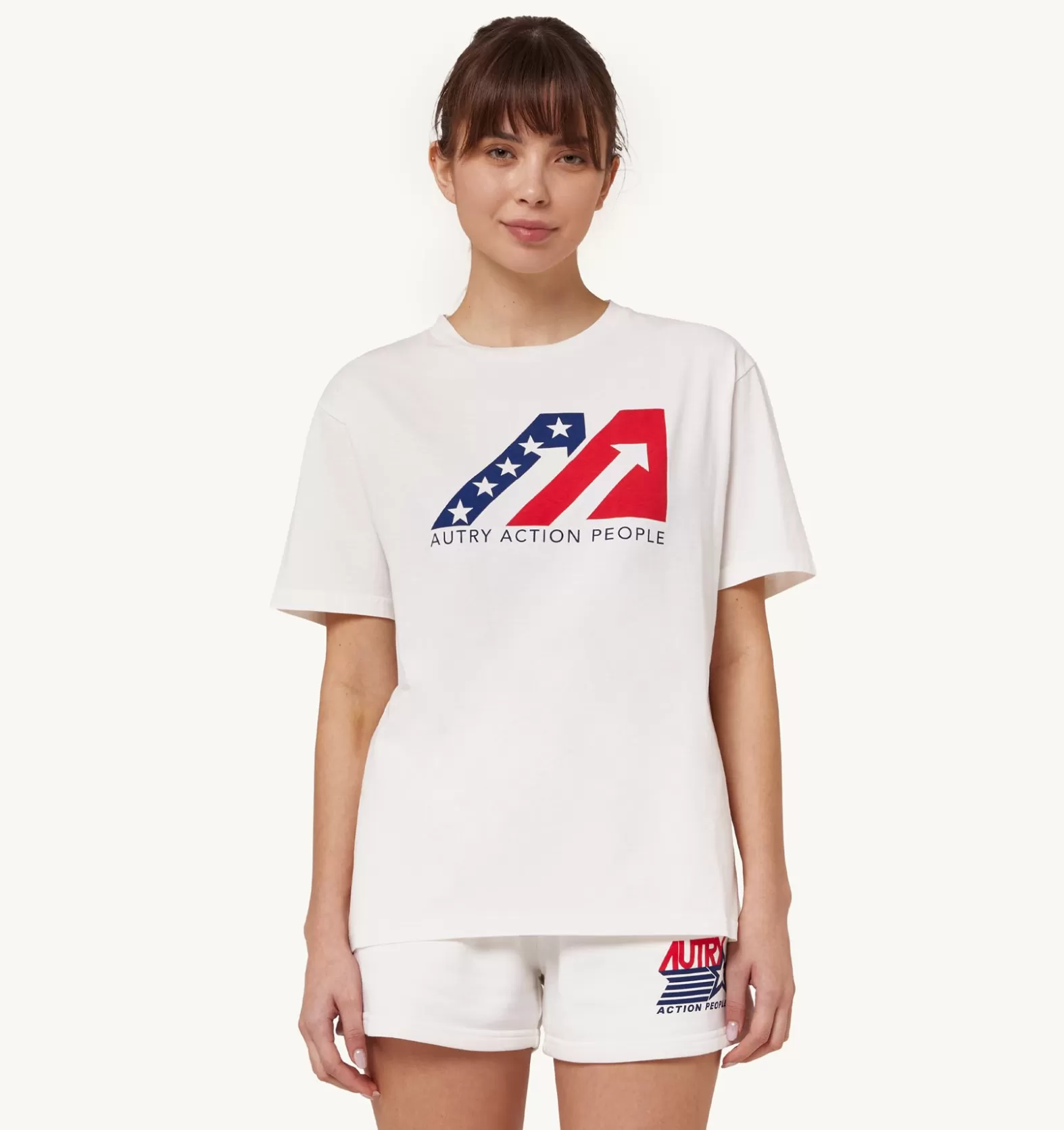 Top^AUTRY Iconic Logo Crew Neck T-Shirt Color White