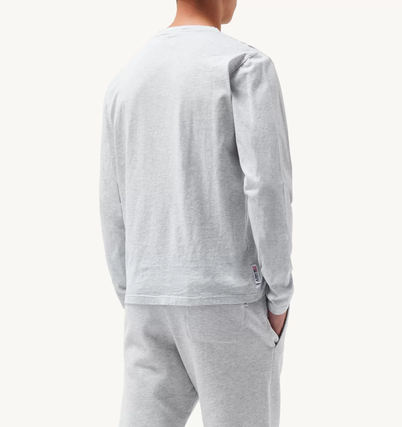 Top^AUTRY Iconic Logo Long Sleeve Crew Neck T-Shirt Color Melange Gray