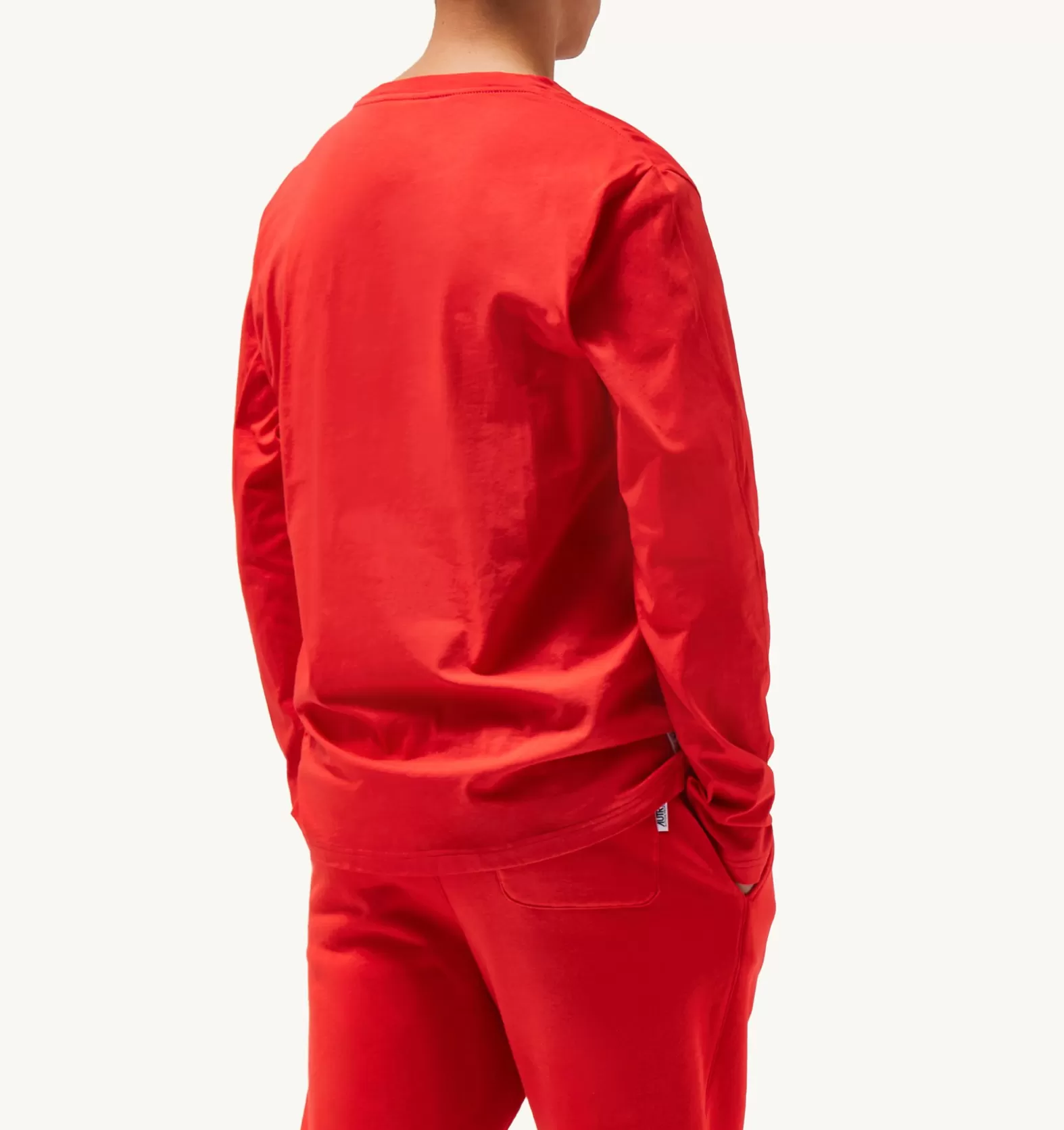Top^AUTRY Iconic Logo Long Sleeve Crew Neck T-Shirt Color Red