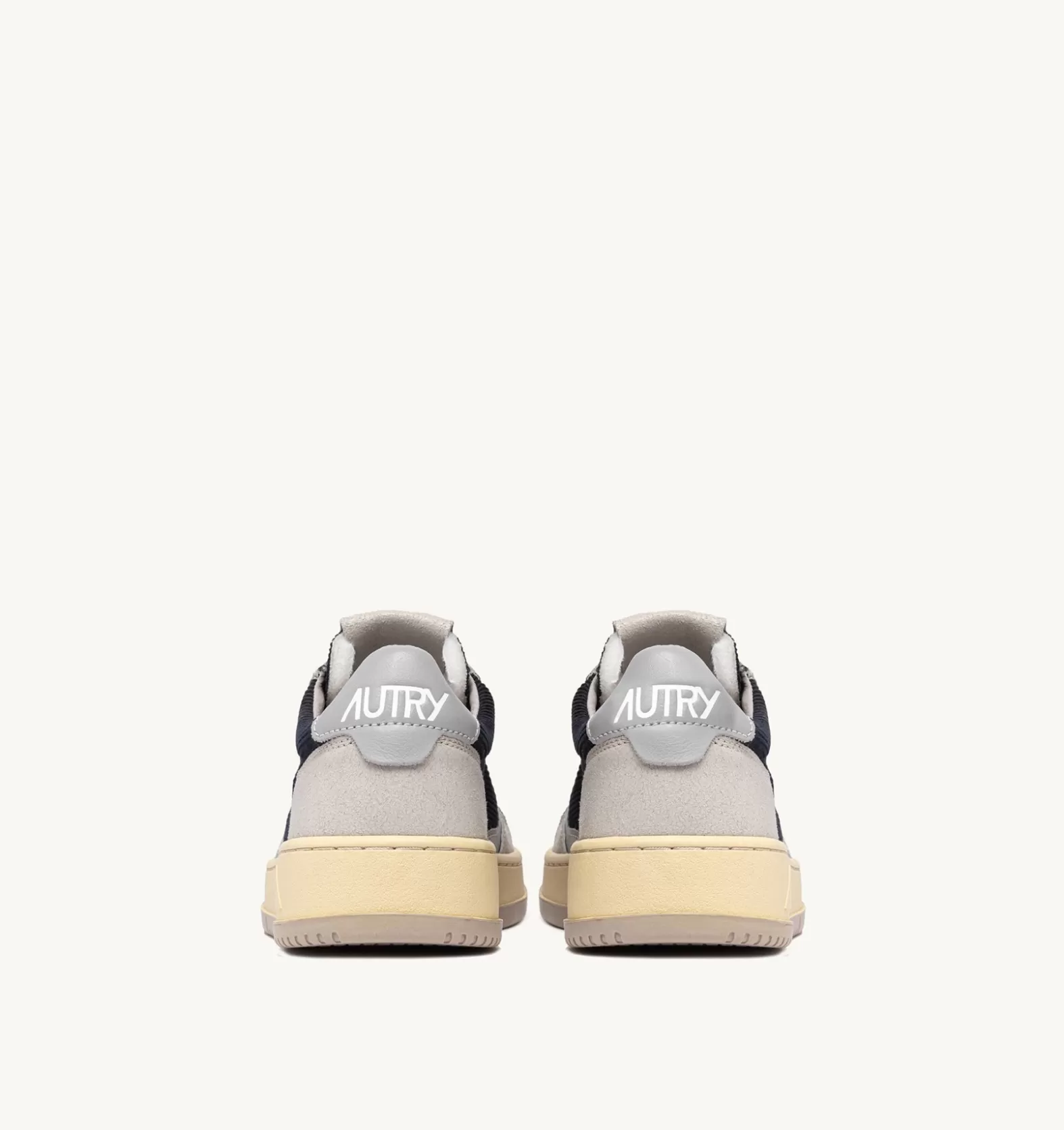 Medalist^AUTRY Medalist Low Sneakers In Gray Leather And Blue Ribbed Wool