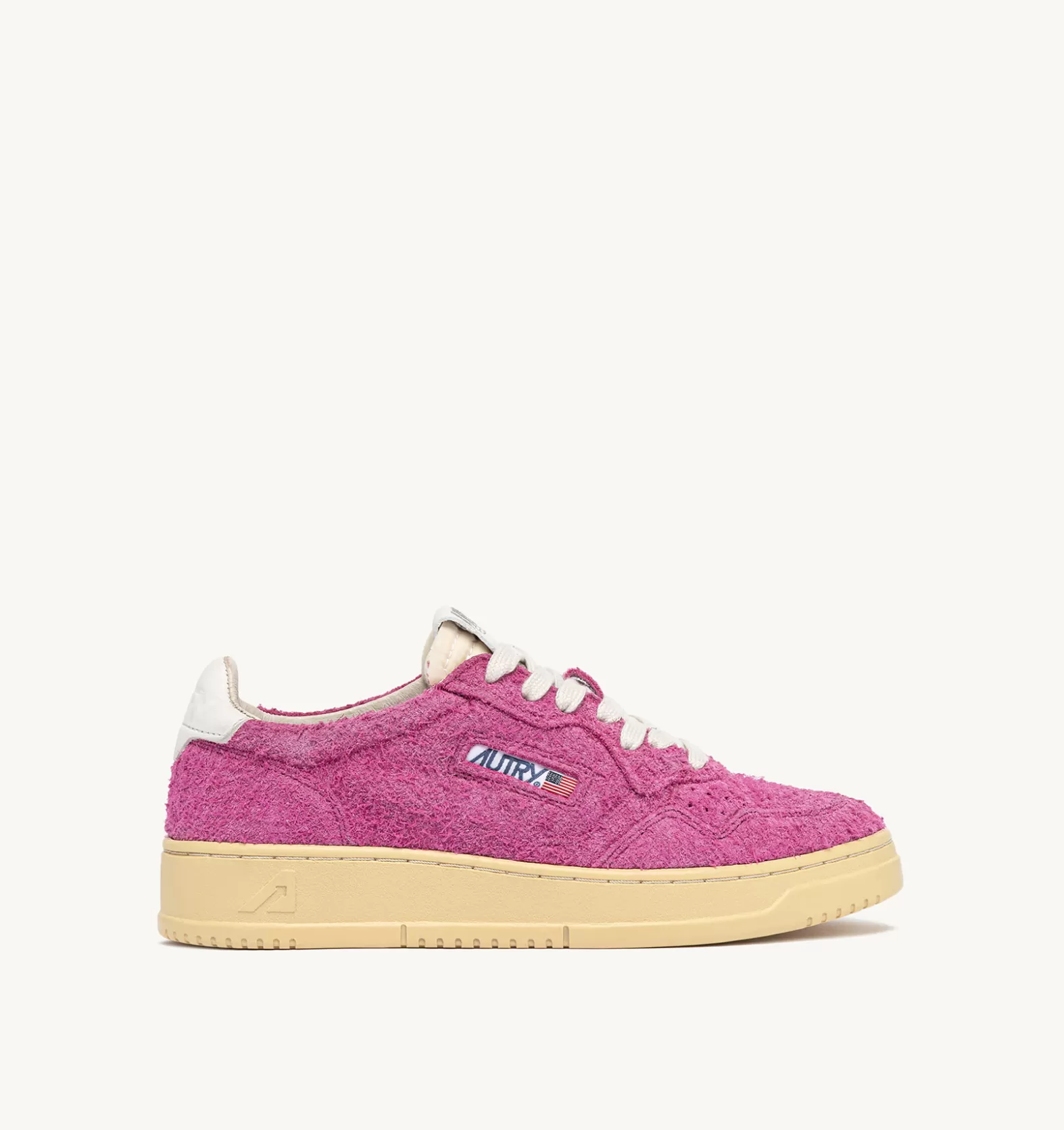 Medalist^AUTRY Medalist Low Sneakers In Hair-Effect Suede Fuchsia