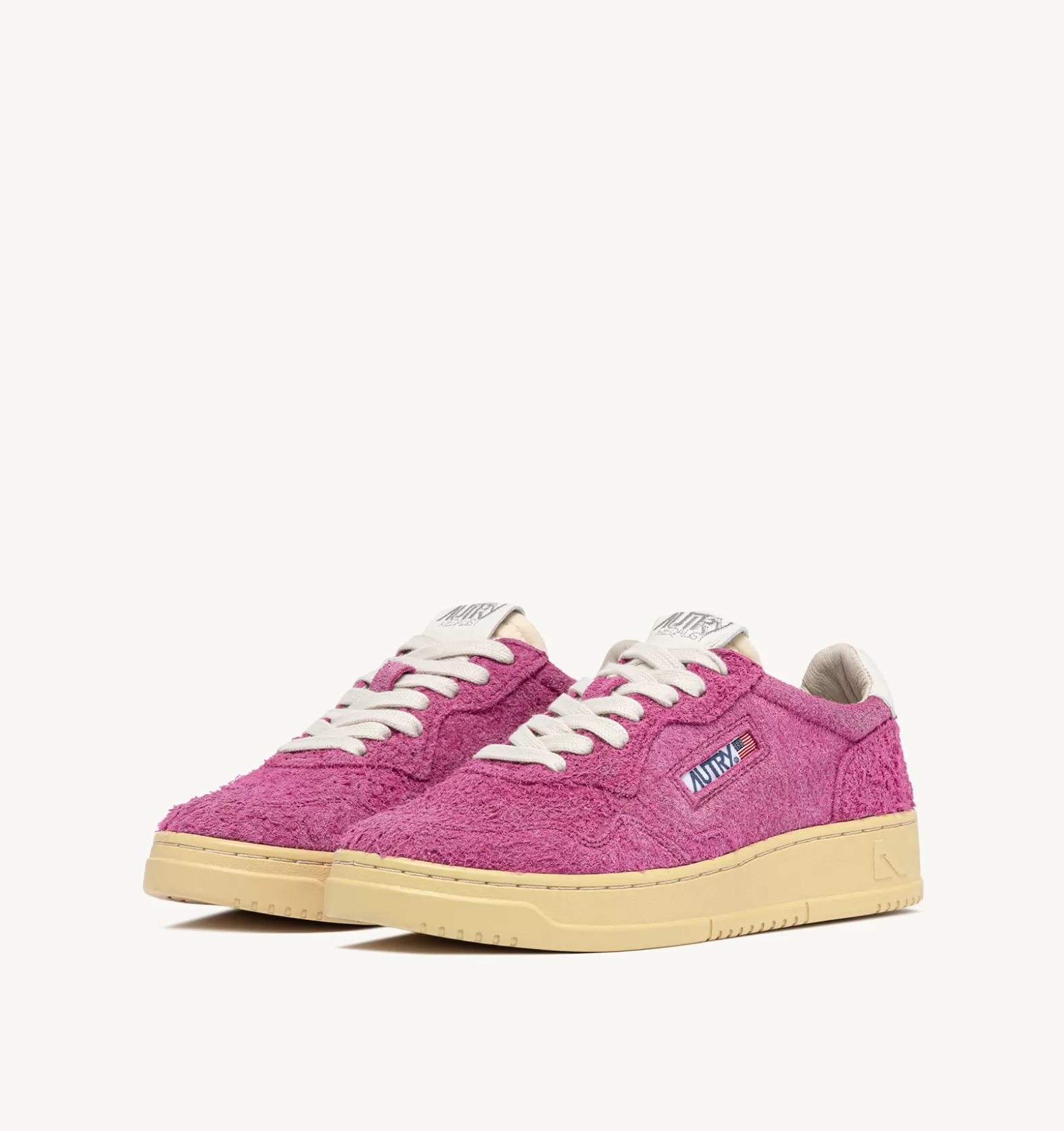 Medalist^AUTRY Medalist Low Sneakers In Hair-Effect Suede Fuchsia