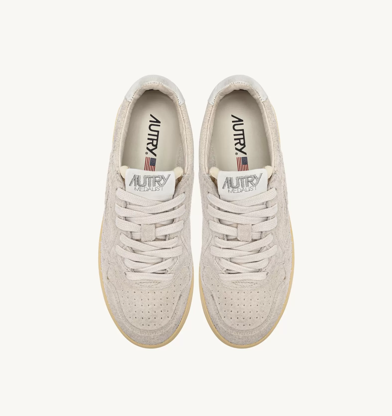 Medalist^AUTRY Medalist Low Sneakers In Hair-Effect Suede Sand Brown