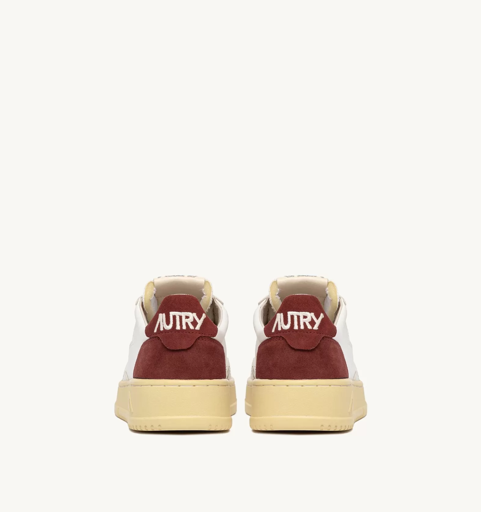 Medalist^AUTRY Medalist Low Sneakers In Leather And Suede White And Bordeaux