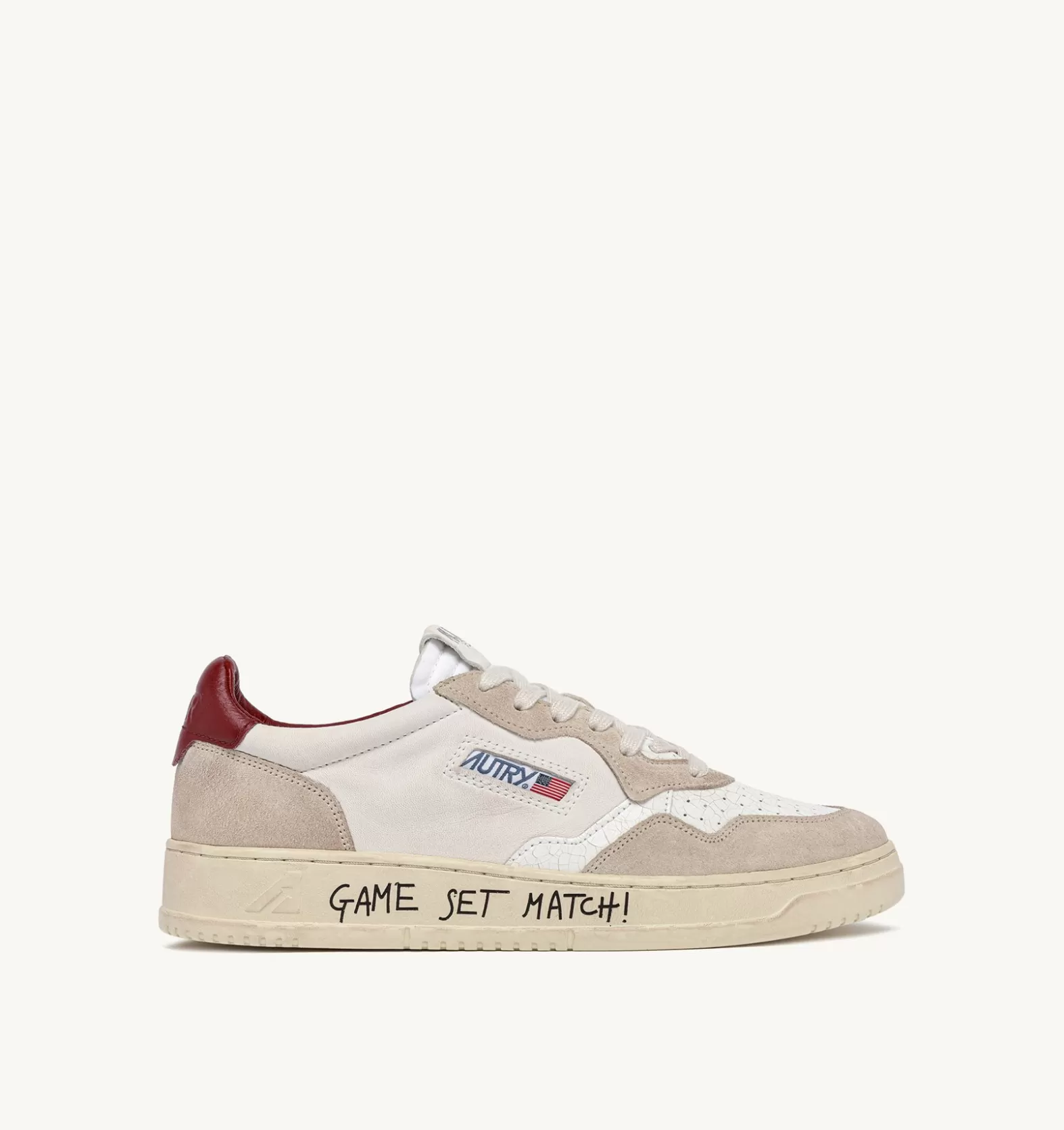 Medalist^AUTRY Medalist Low Sneakers In Leather Bianca And Suede Beige