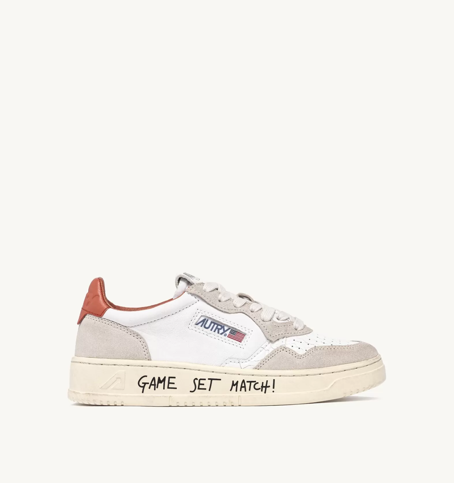 Medalist^AUTRY Medalist Low Sneakers In Leather Bianca And Suede Beige