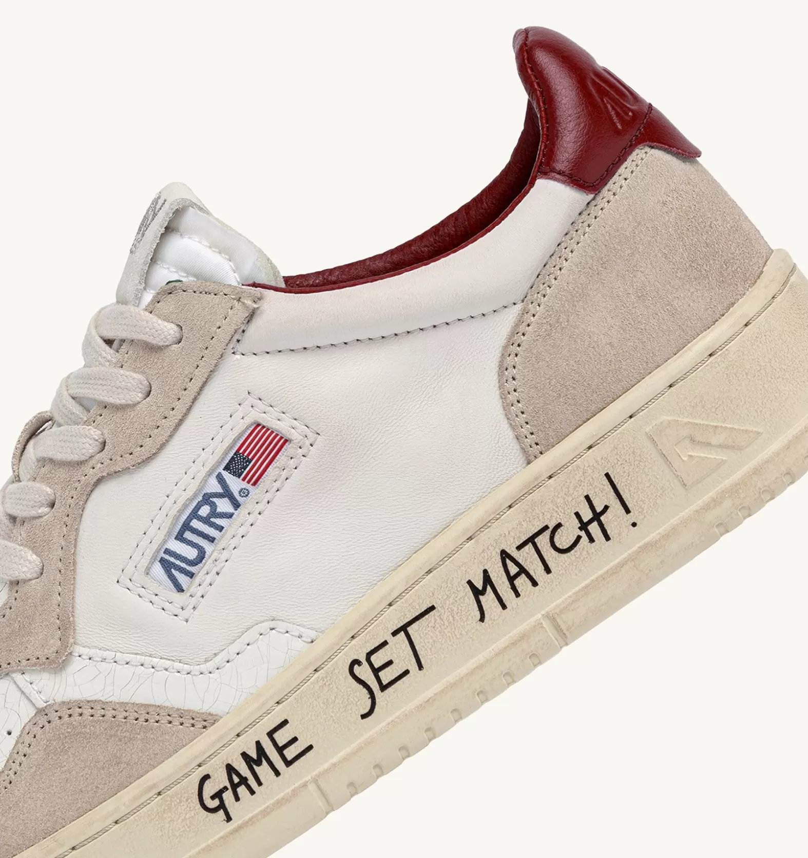 Medalist^AUTRY Medalist Low Sneakers In Leather Bianca And Suede Beige