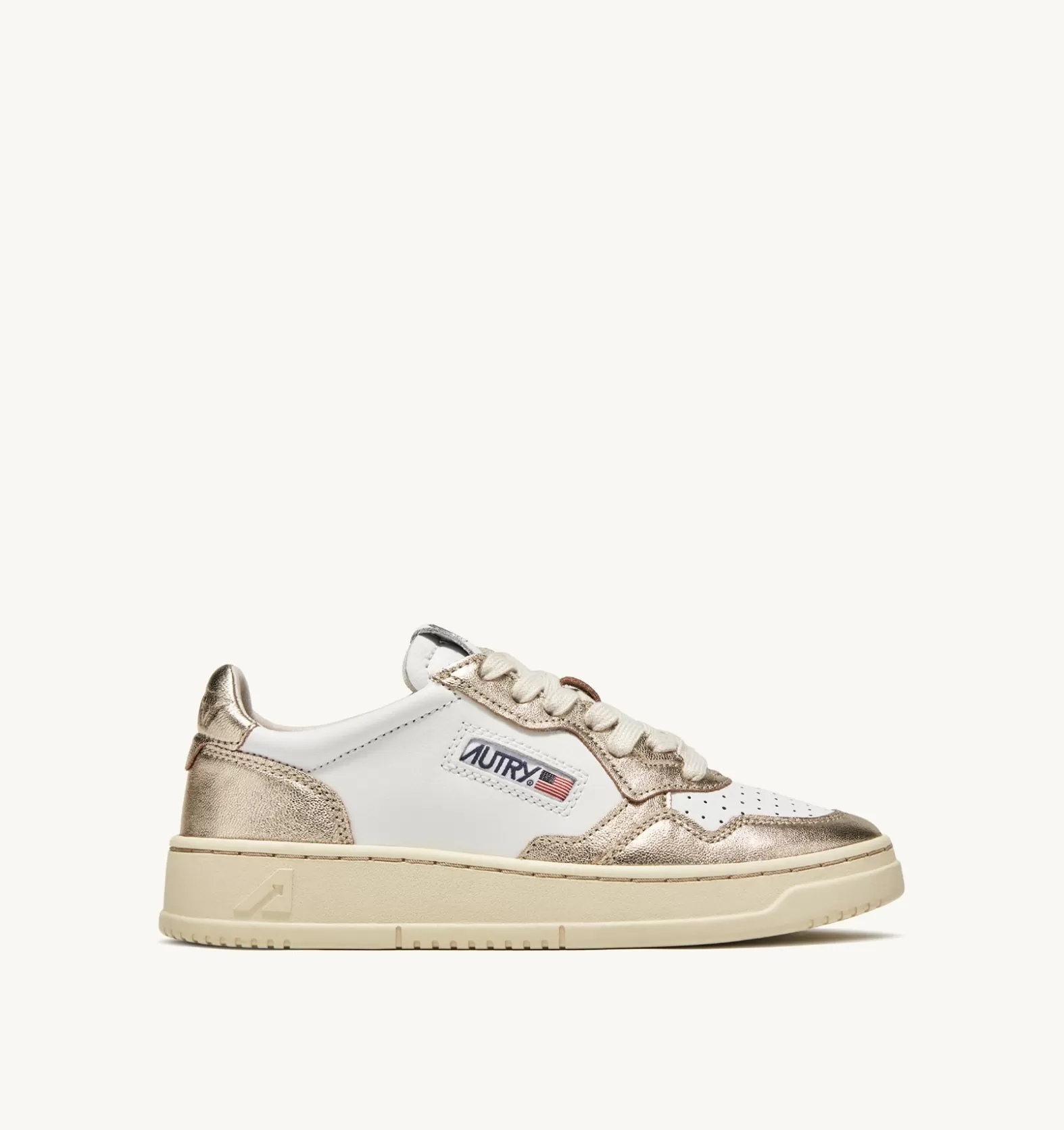 Medalist^AUTRY Medalist Low Sneakers In Leather Bicolor White And Platinum