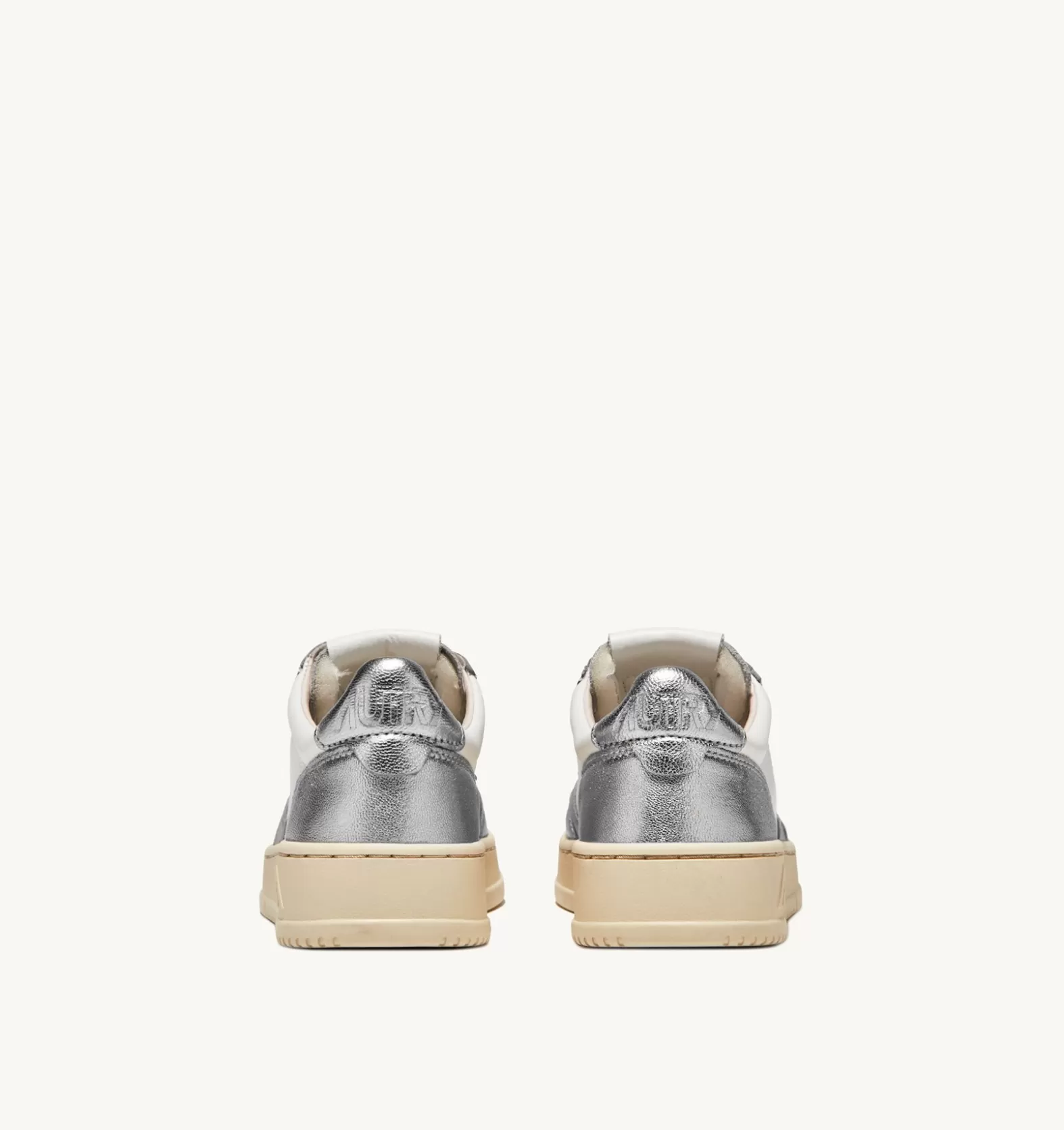Medalist^AUTRY Medalist Low Sneakers In Leather Bicolor White And Silver